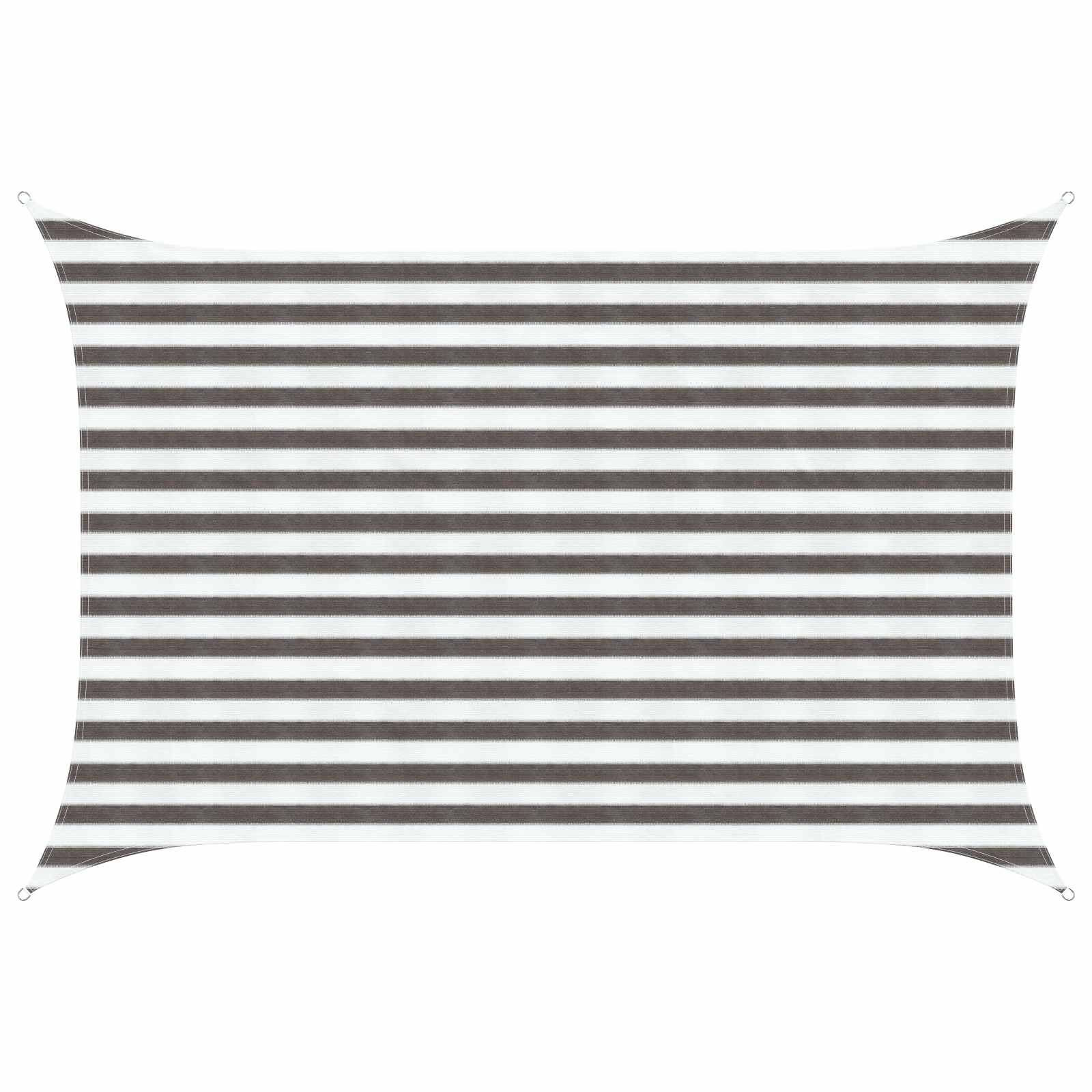 Telo Ombra 2 x 3,5 m HDPE Rettangolare Grigio chiaro e bianco