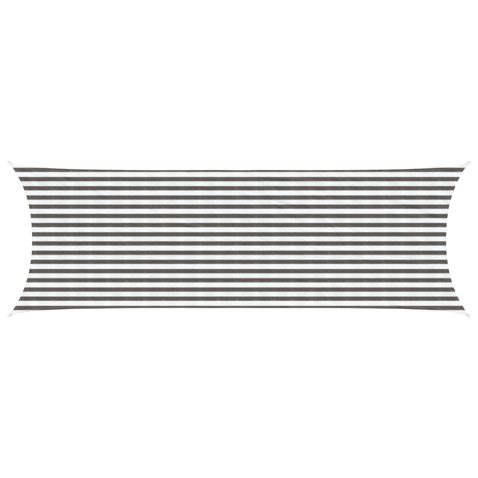 Telo Ombra 2 x 6 m HDPE Rettangolare Grigio chiaro e bianco