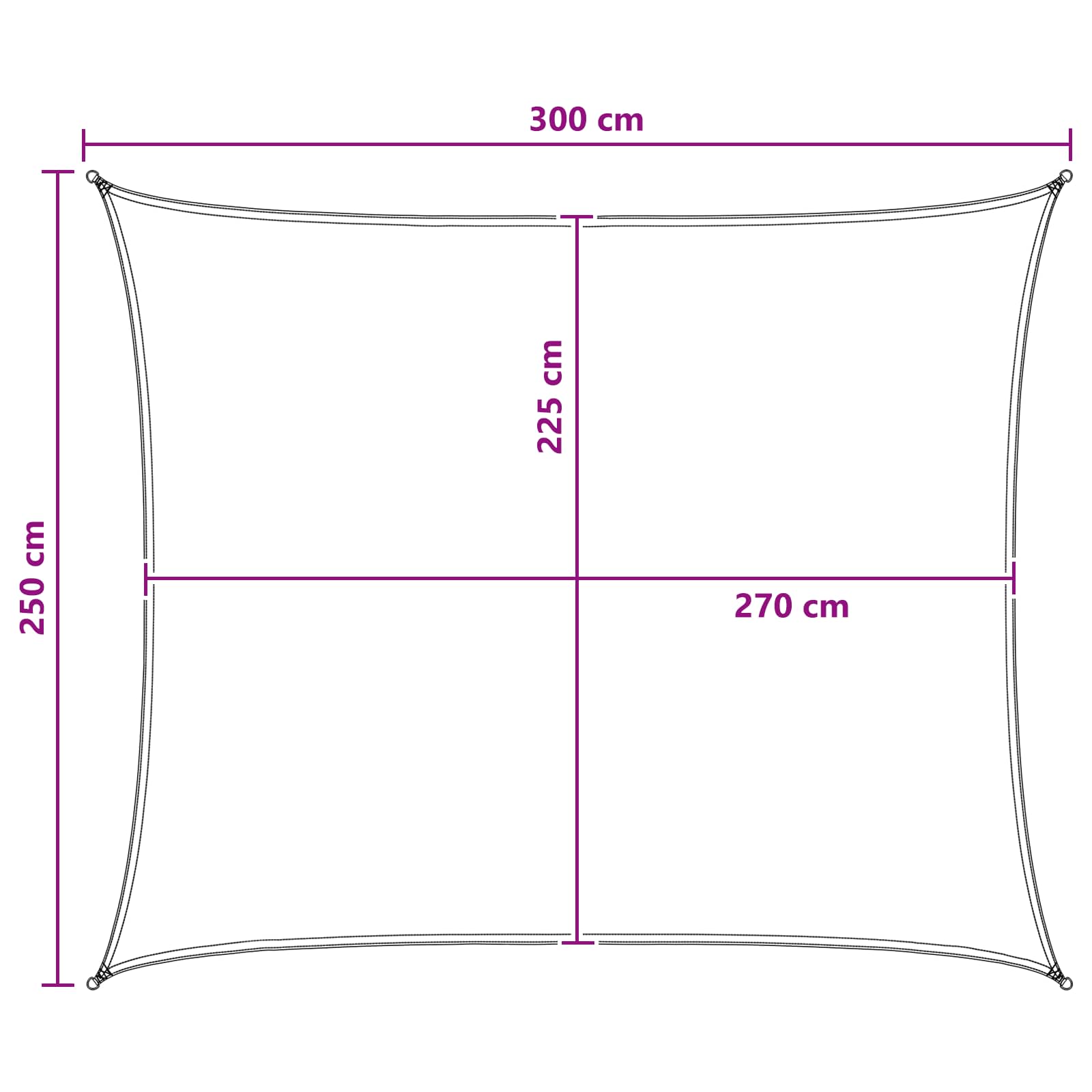 Telo Ombra 2,5 x 3 m HDPE Rettangolare Grigio chiaro e bianco
