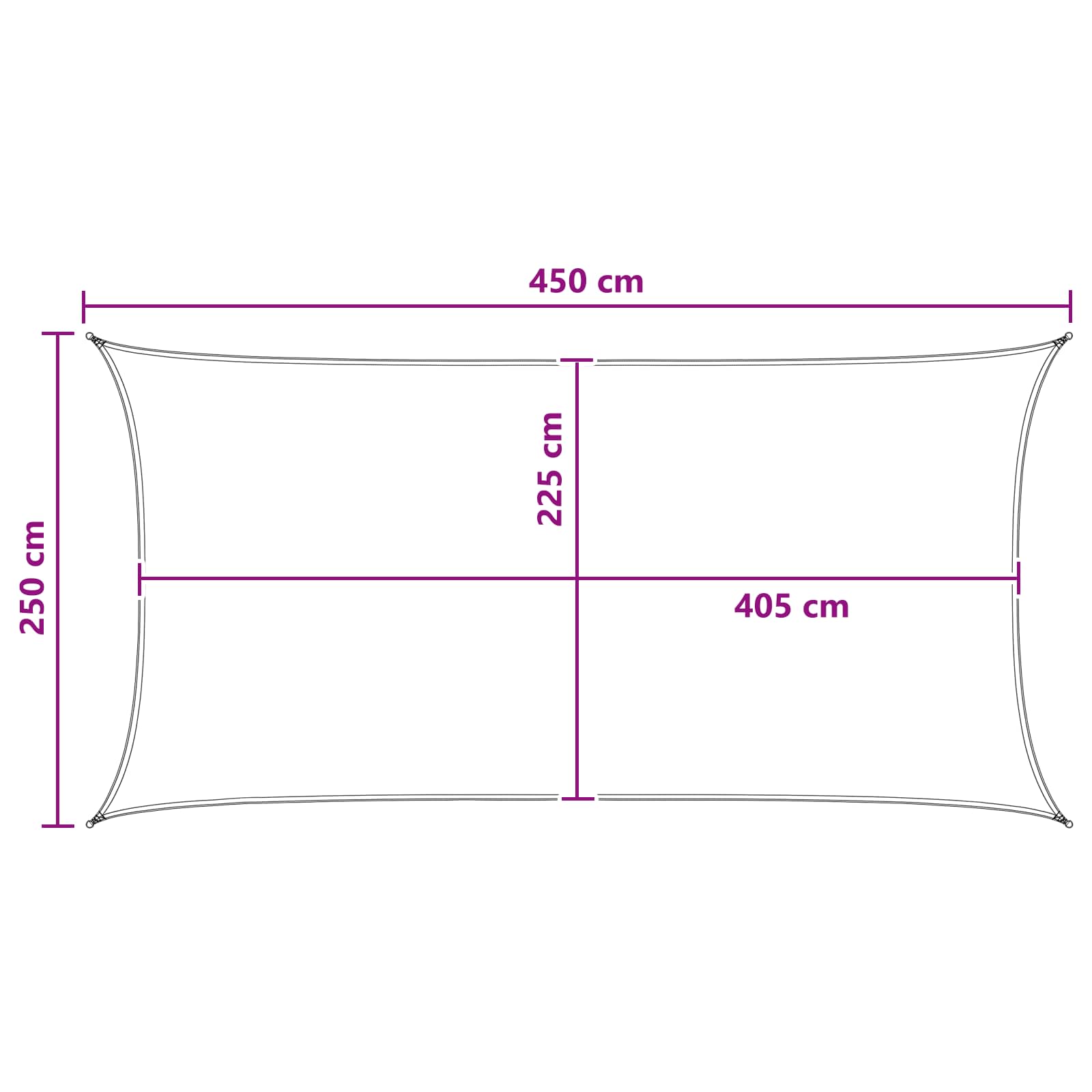 Telo Ombra 2,5 x 4,5 m HDPE Rettangolare Grigio chiaro e bianco