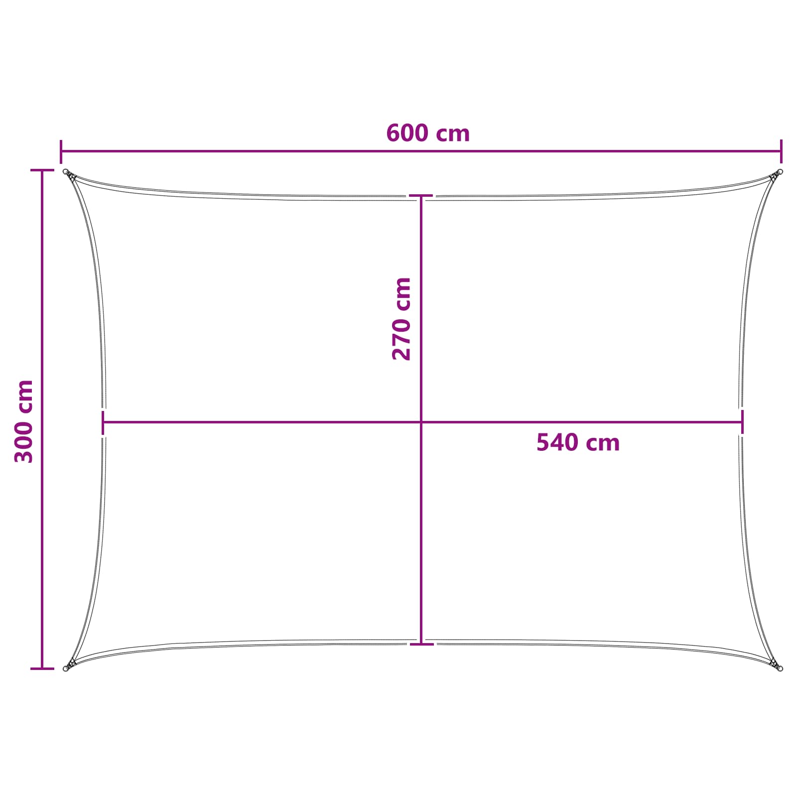 Telo Ombra 3 x 6 m HDPE Rettangolare Grigio chiaro e bianco