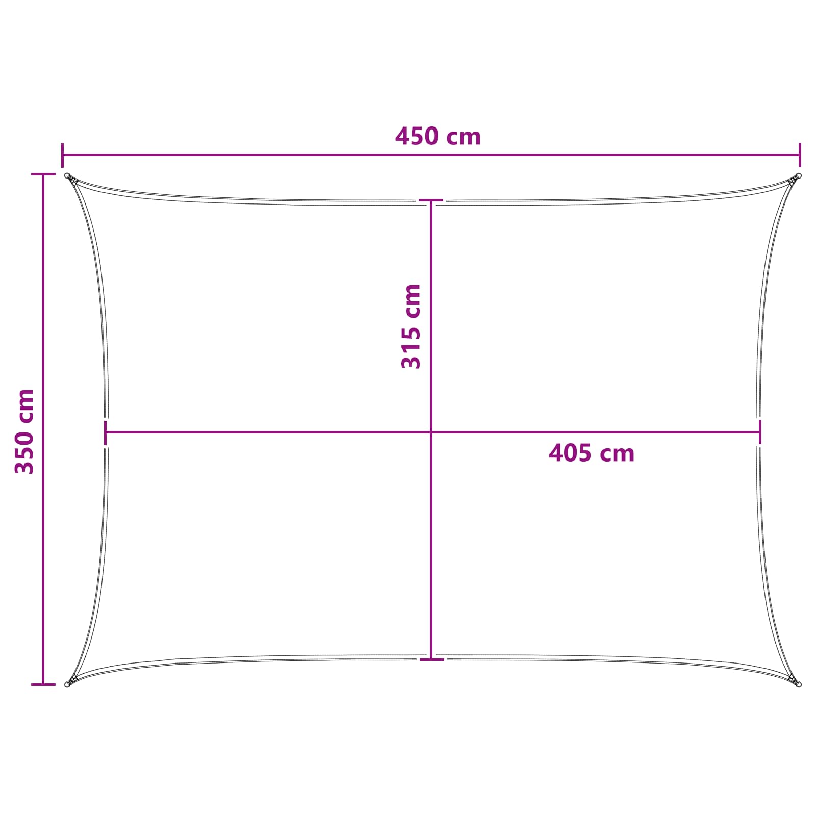 Telo Ombra 3,5 x 4,5 m HDPE Rettangolare Grigio chiaro e bianco