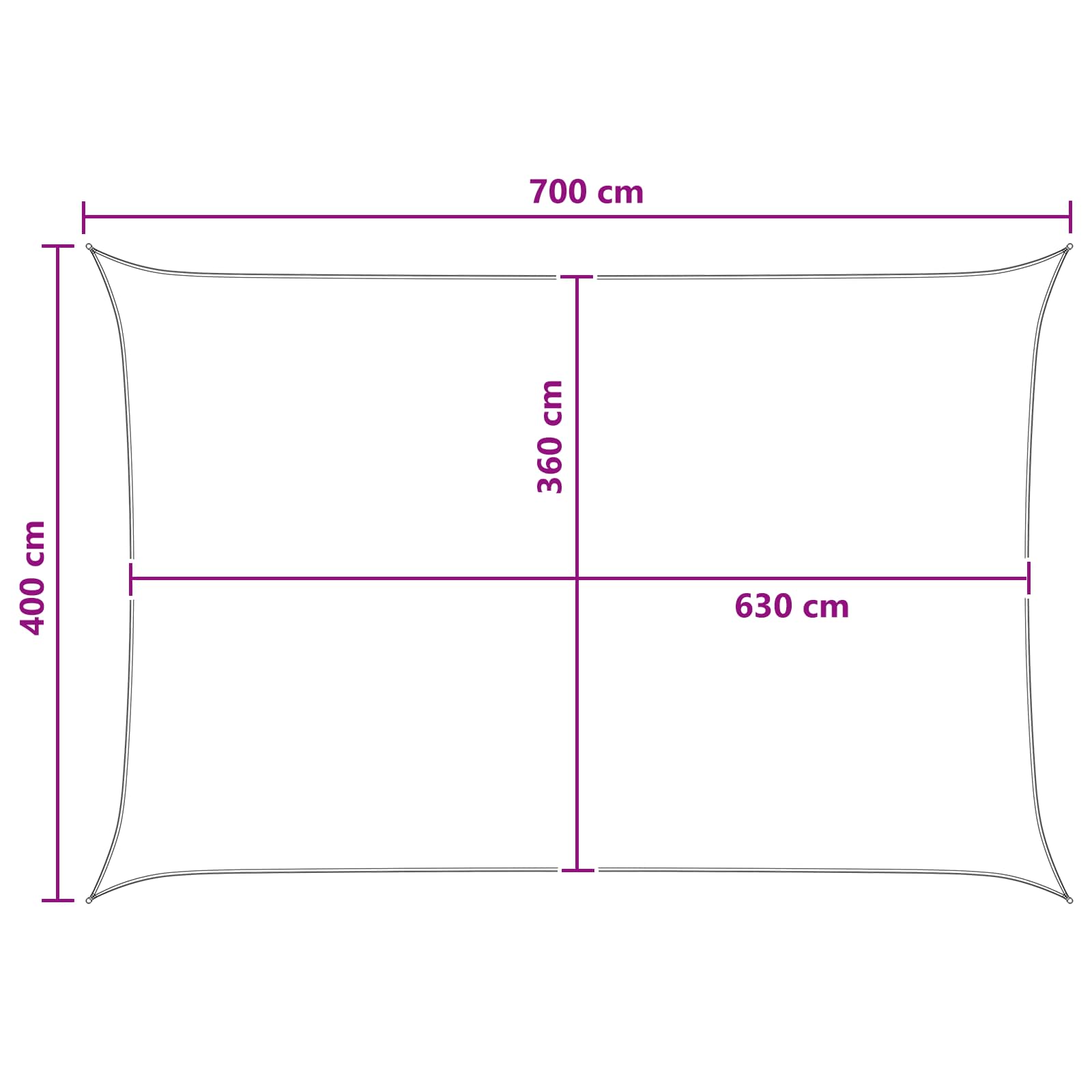 Telo Ombra 4 x 7 m HDPE Rettangolare Grigio chiaro e bianco