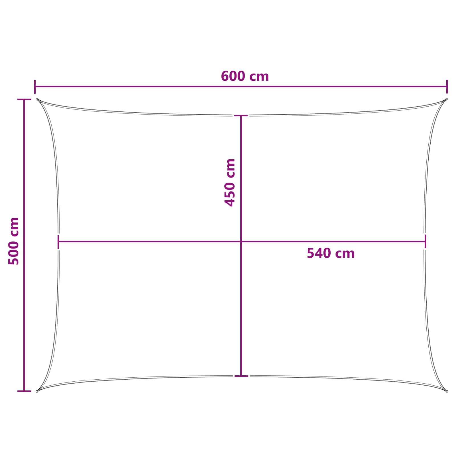 Telo Ombra 5 x 6 m HDPE Rettangolare Grigio chiaro e bianco
