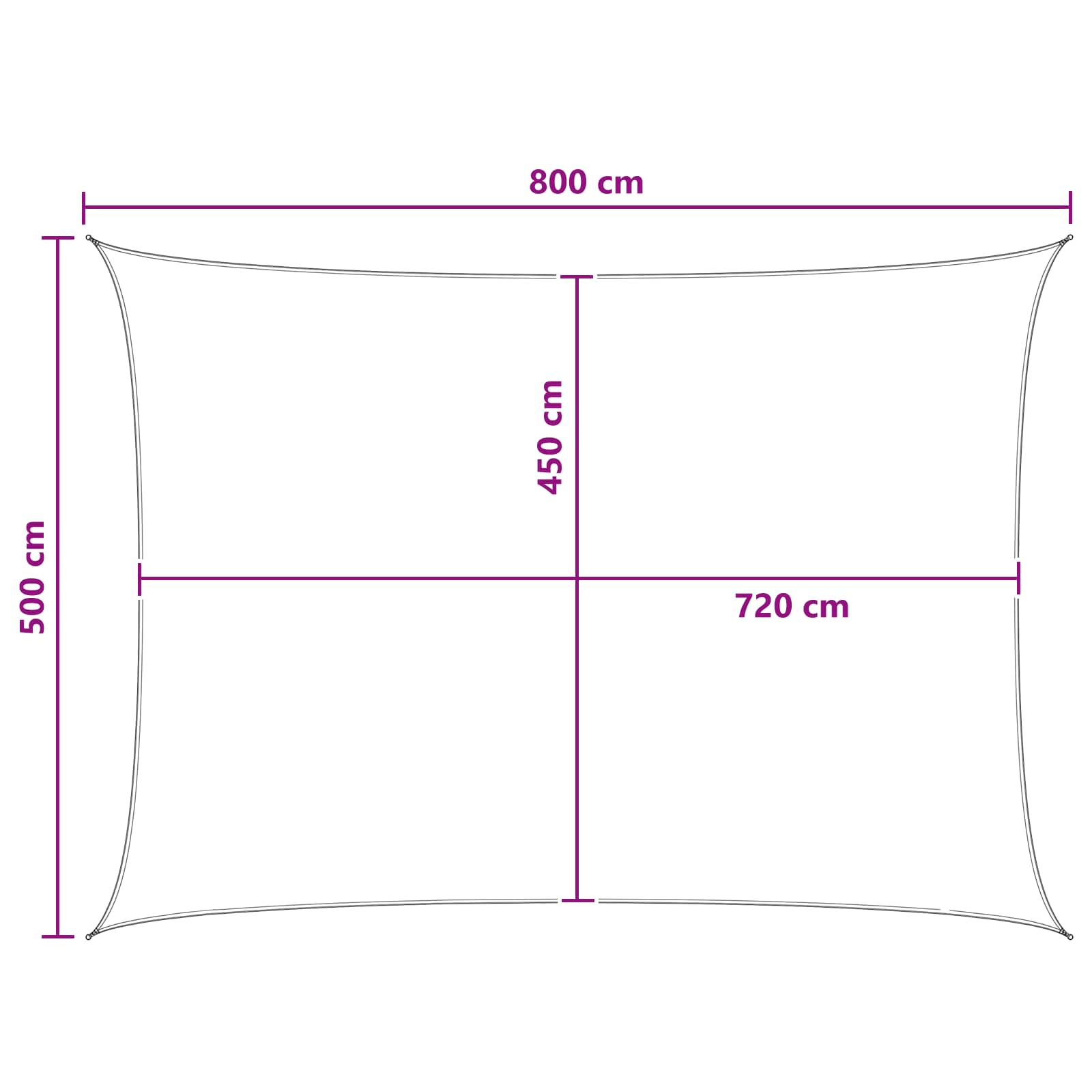 Telo Ombra 5 x 8 m HDPE Rettangolare Grigio chiaro e bianco