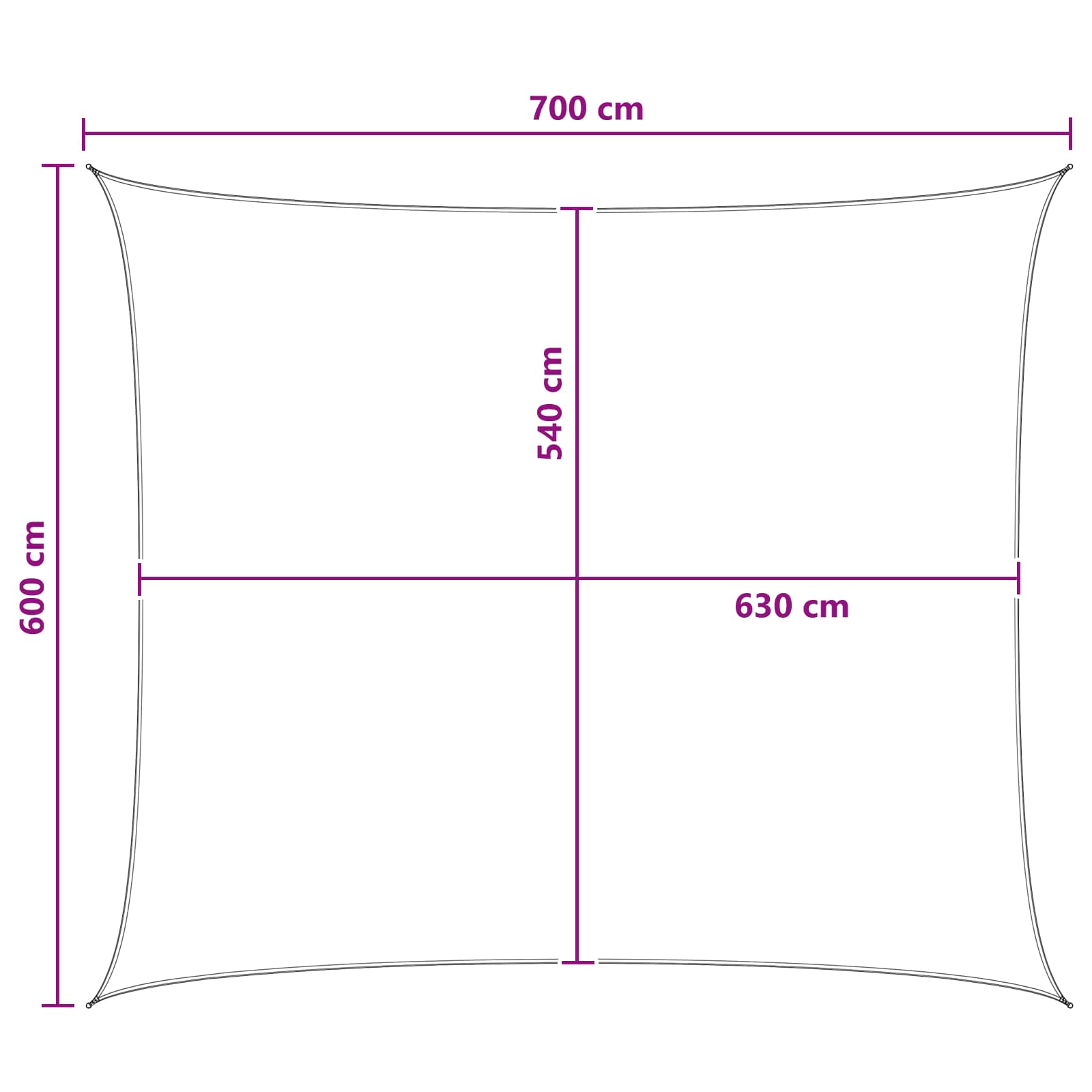 Telo Ombra 6 x 7 m HDPE Rettangolare Grigio chiaro e bianco