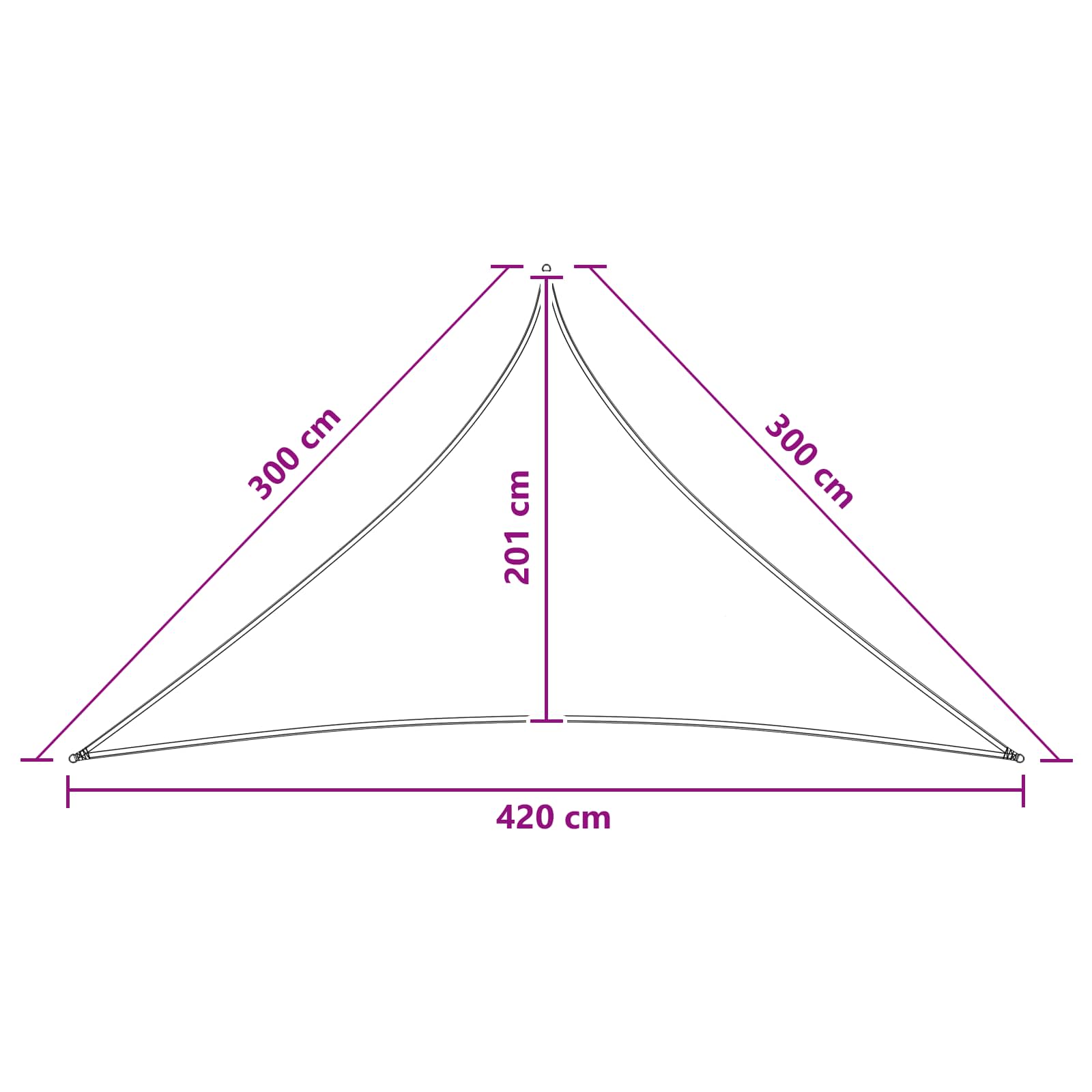 Telo Ombra 3 x 3 x 4,2 m HDPE Triangolare