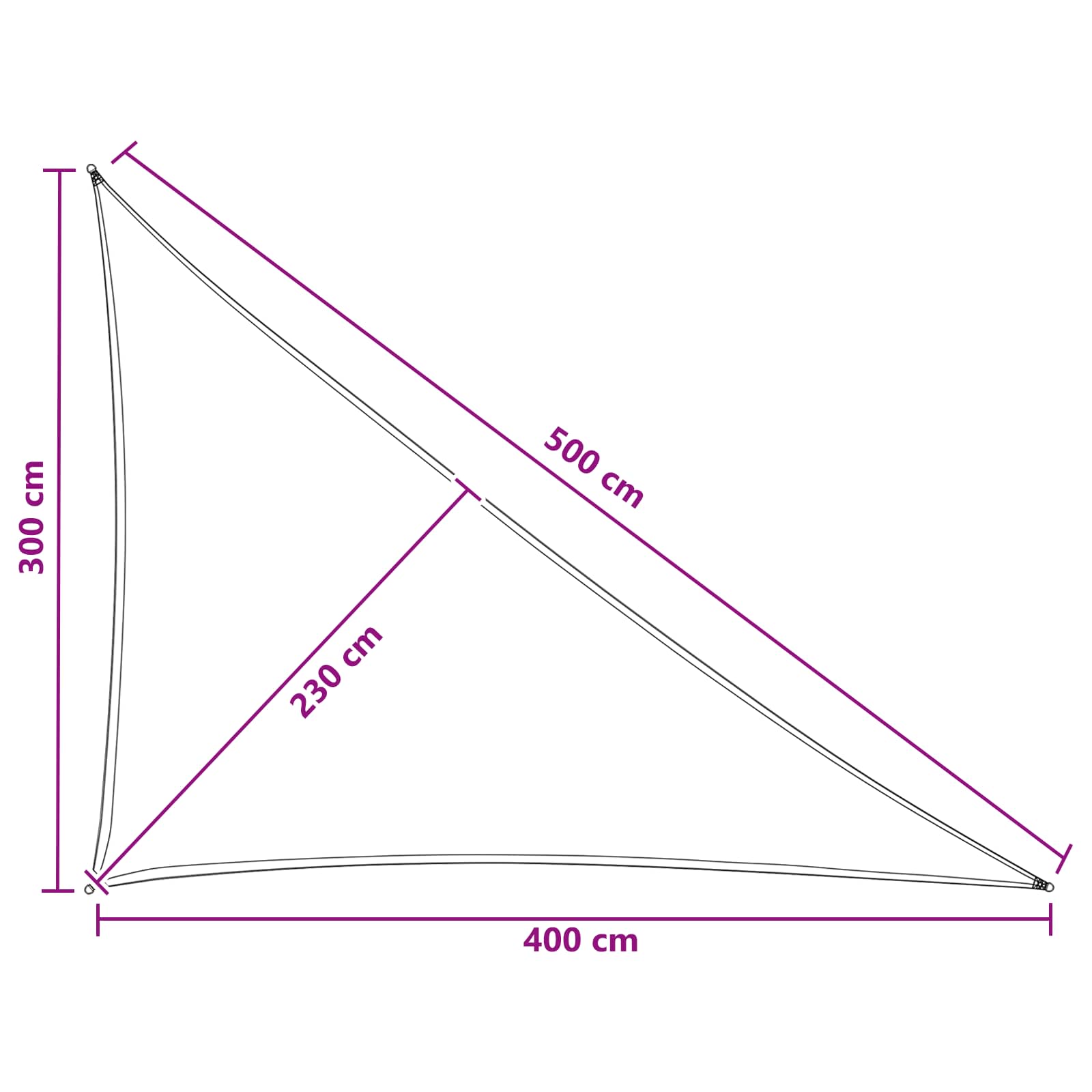Telo Ombra 3 x 4 x 5 m HDPE Triangolare Grigio chiaro e bianco