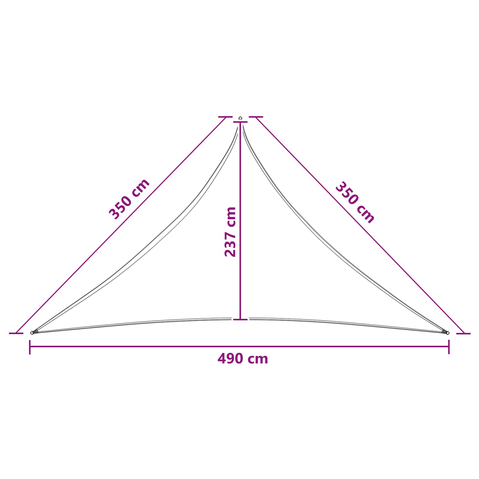Telo Ombra 3,5 x 3,5 x 4,9 m HDPE Triangolare
