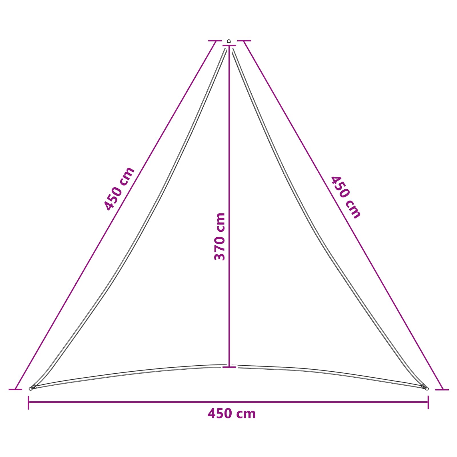 Telo Ombra 4,5 x 4,5 x 4,5 m HDPE Triangolare