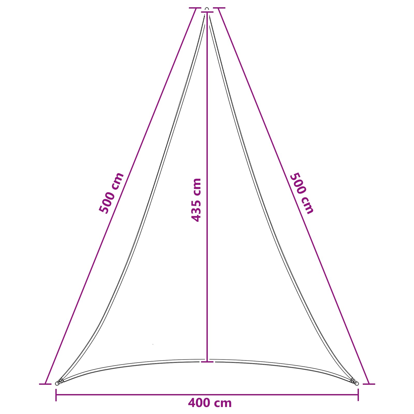 Telo Ombra 4 x 5 x 5 m HDPE Triangolare Grigio chiaro e bianco