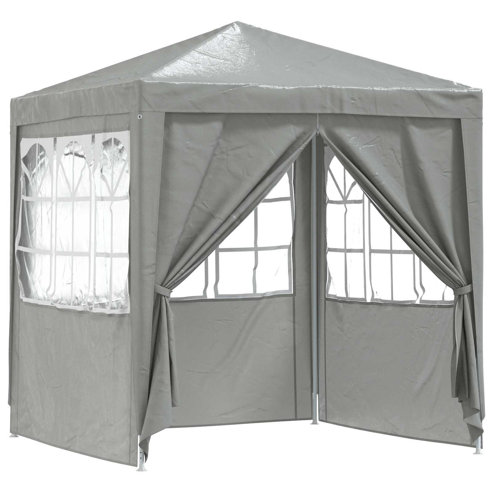 Tenda Party 200 x 200 x 240 cm Grigio Chiaro PE e Acciaio