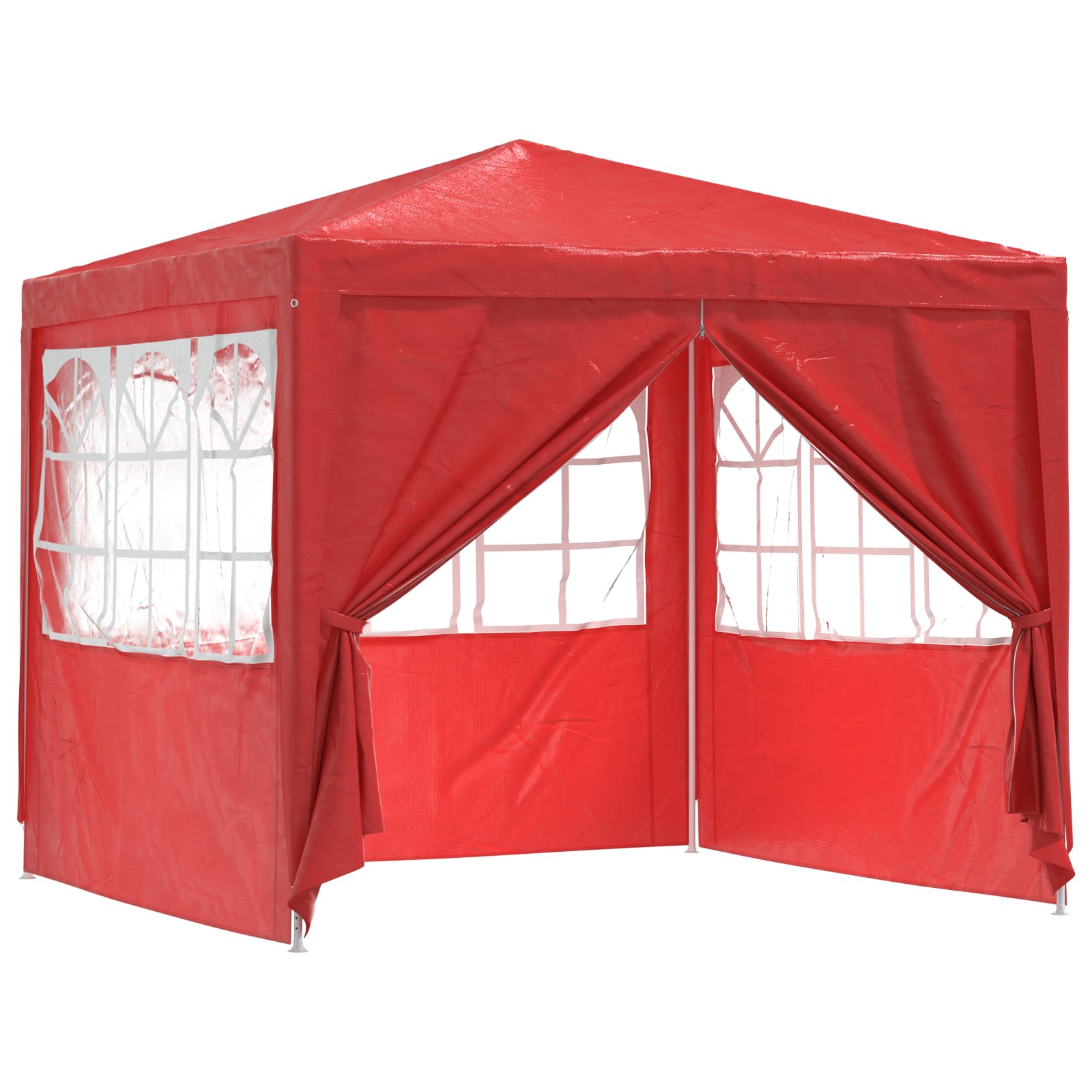 Tenda Party 250 x 250 x 240 cm Rosso PE e Acciaio