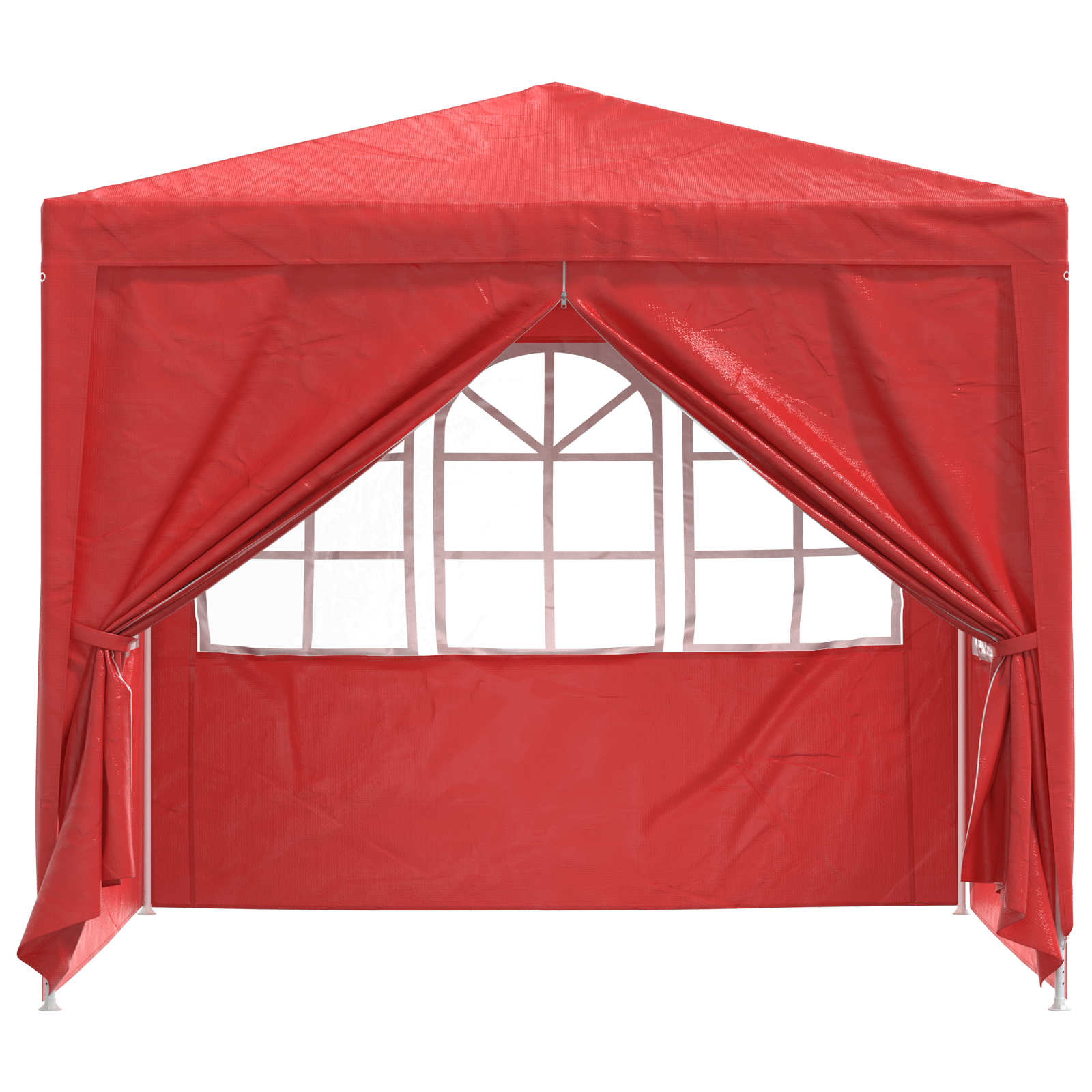 Tenda Party 250 x 250 x 240 cm Rosso PE e Acciaio
