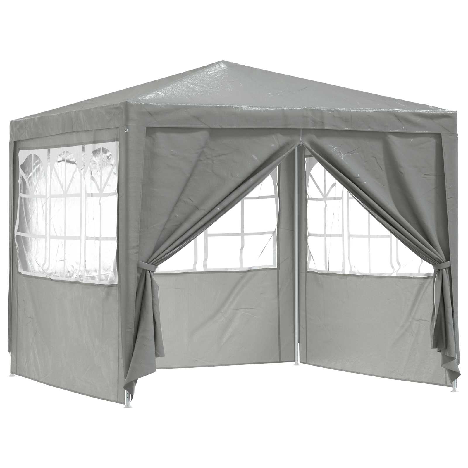 Tenda Party 250 x 250 x 240 cm Grigio Chiaro PE e Acciaio