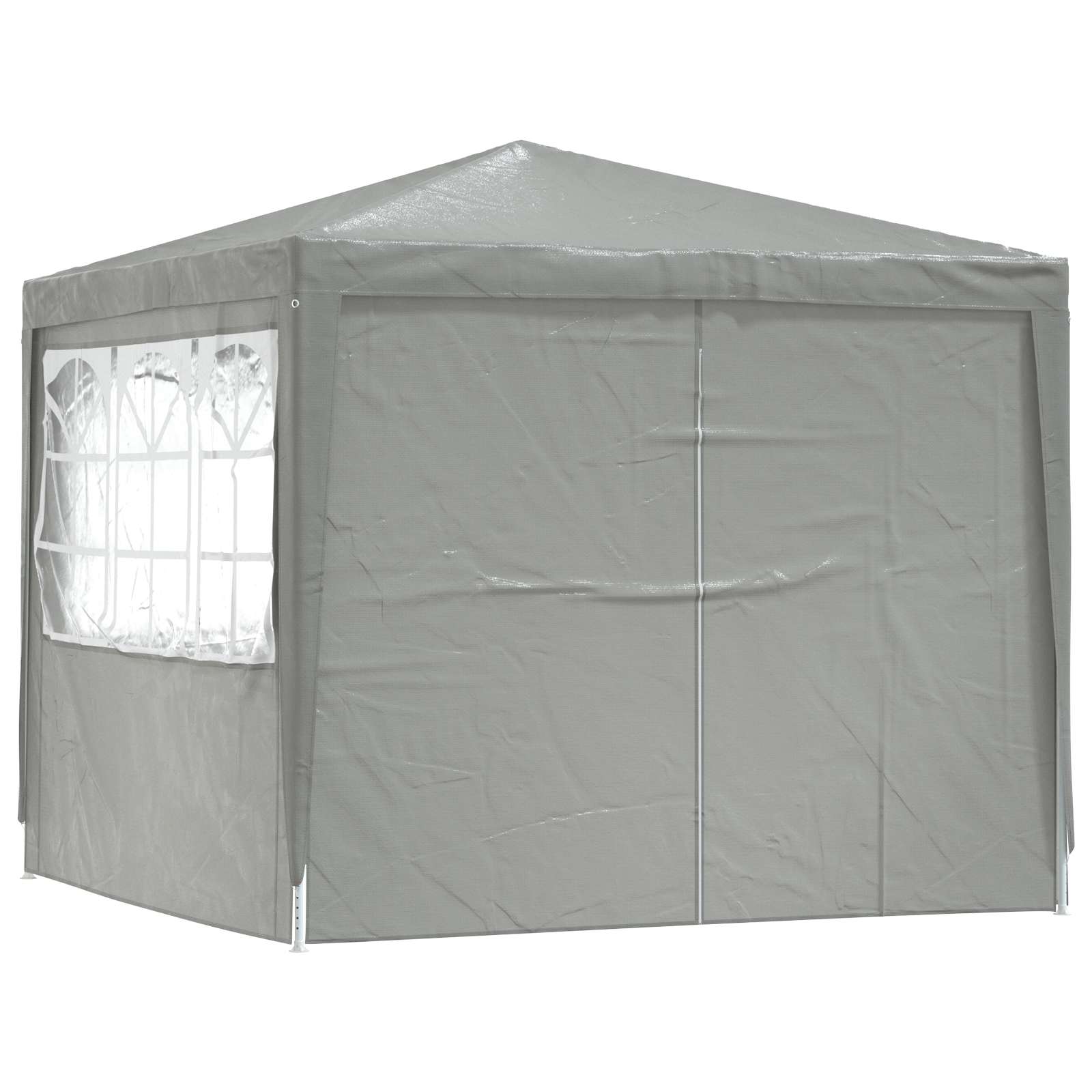 Tenda Party 250 x 250 x 240 cm Grigio Chiaro PE e Acciaio