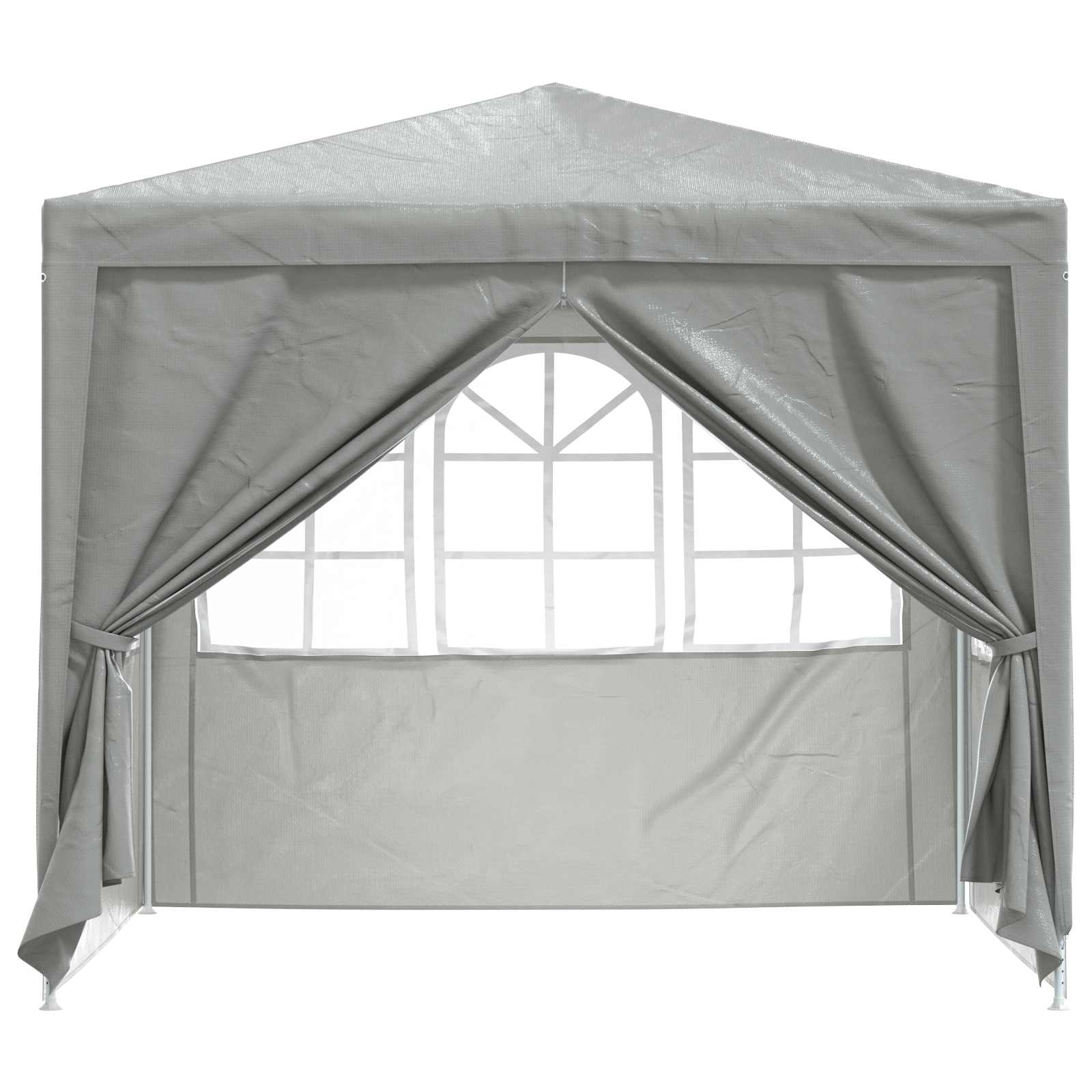 Tenda Party 250 x 250 x 240 cm Grigio Chiaro PE e Acciaio
