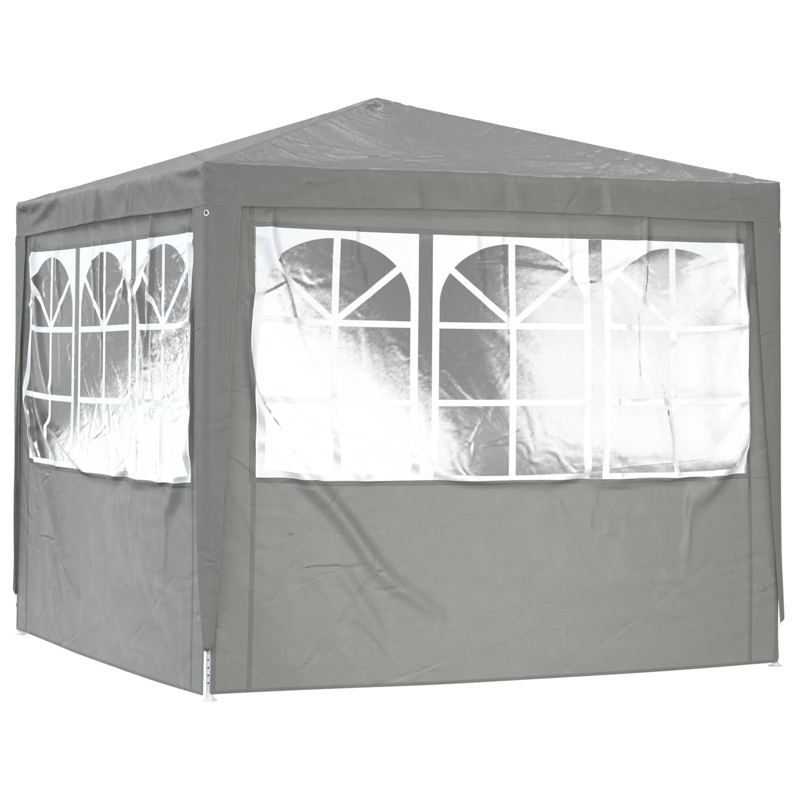 Tenda Party 250 x 250 x 240 cm Grigio Chiaro PE e Acciaio