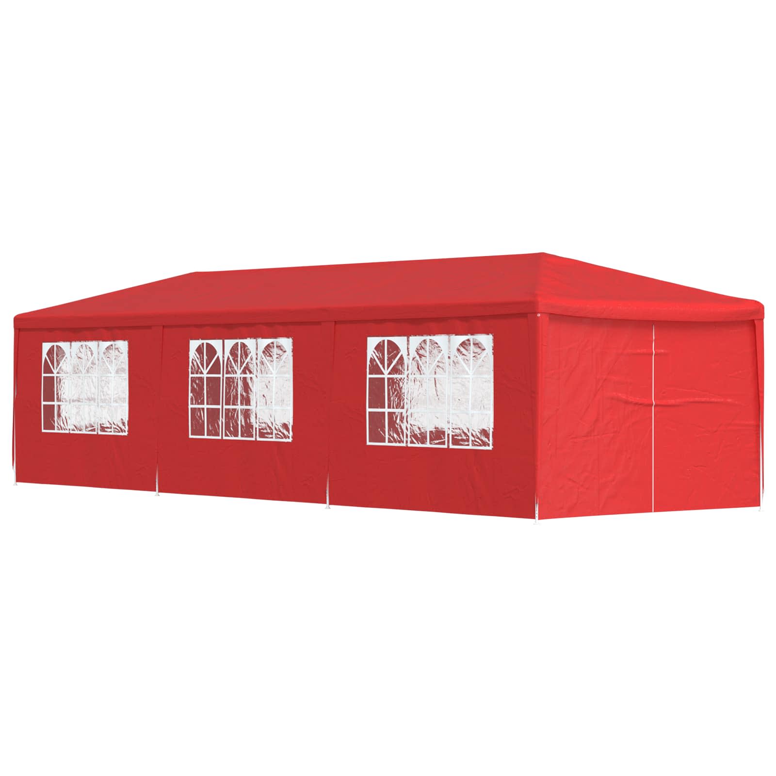 Tenda Party 900 x 300 x 255 cm Rosso PE e Acciaio