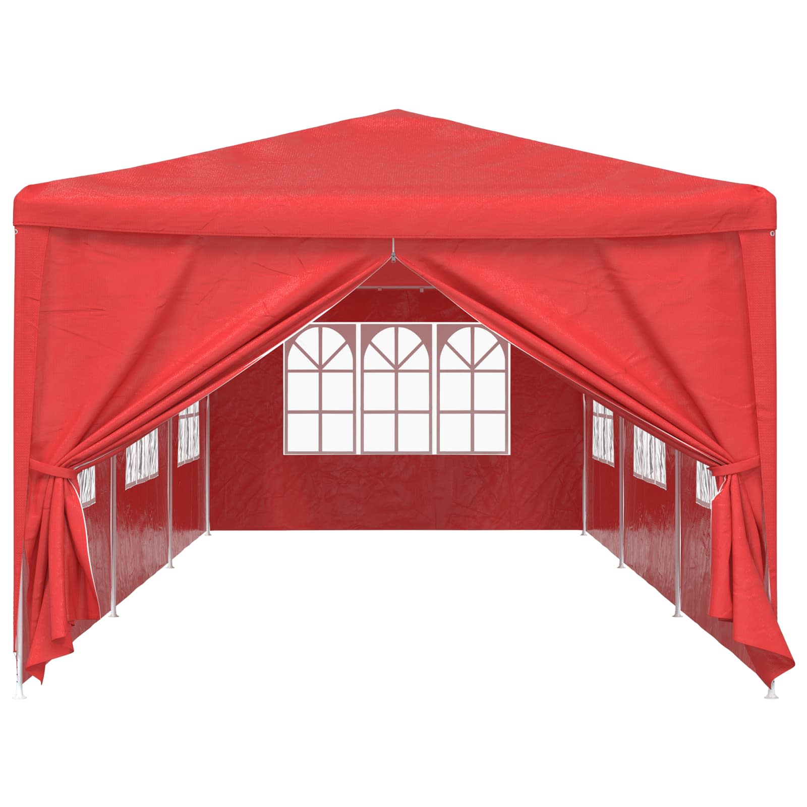 Tenda Party 900 x 300 x 255 cm Rosso PE e Acciaio