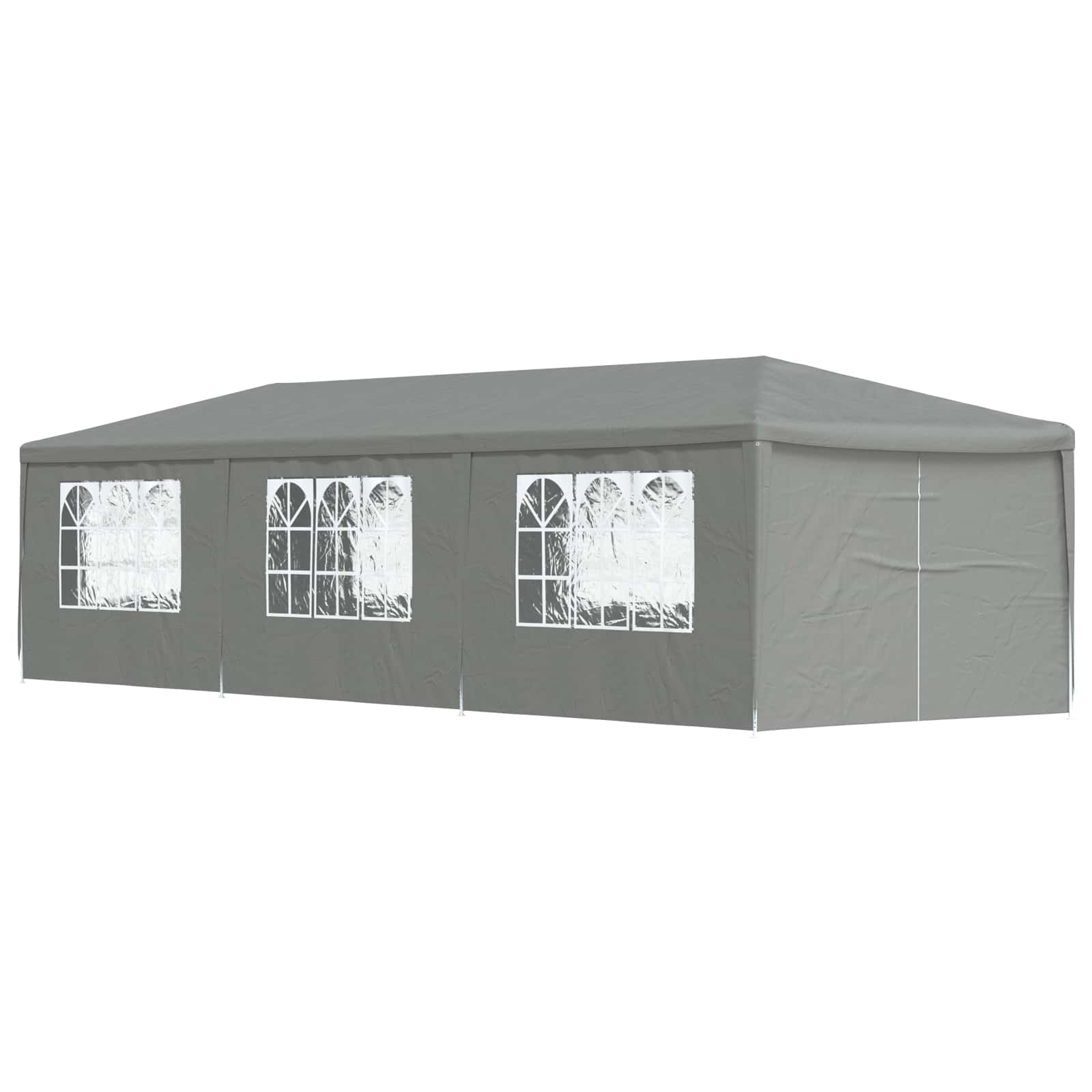 Tenda Party 900 x 300 x 255 cm Grigio Chiaro PE e Acciaio