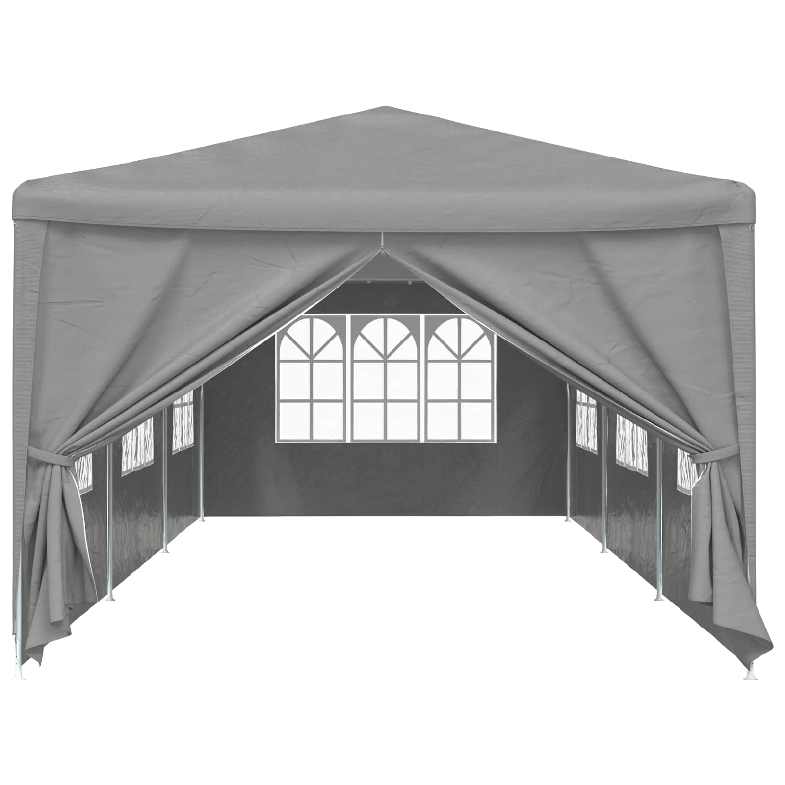 Tenda Party 900 x 300 x 255 cm Grigio Chiaro PE e Acciaio
