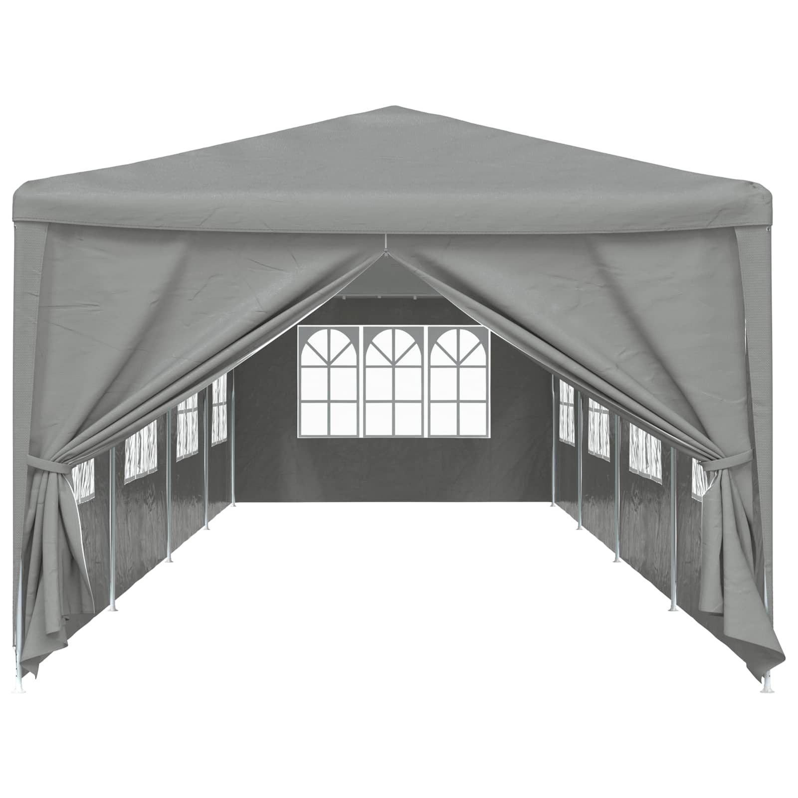 Tenda Party 1200 x 300 x 255 cm Grigio Chiaro PE e Acciaio