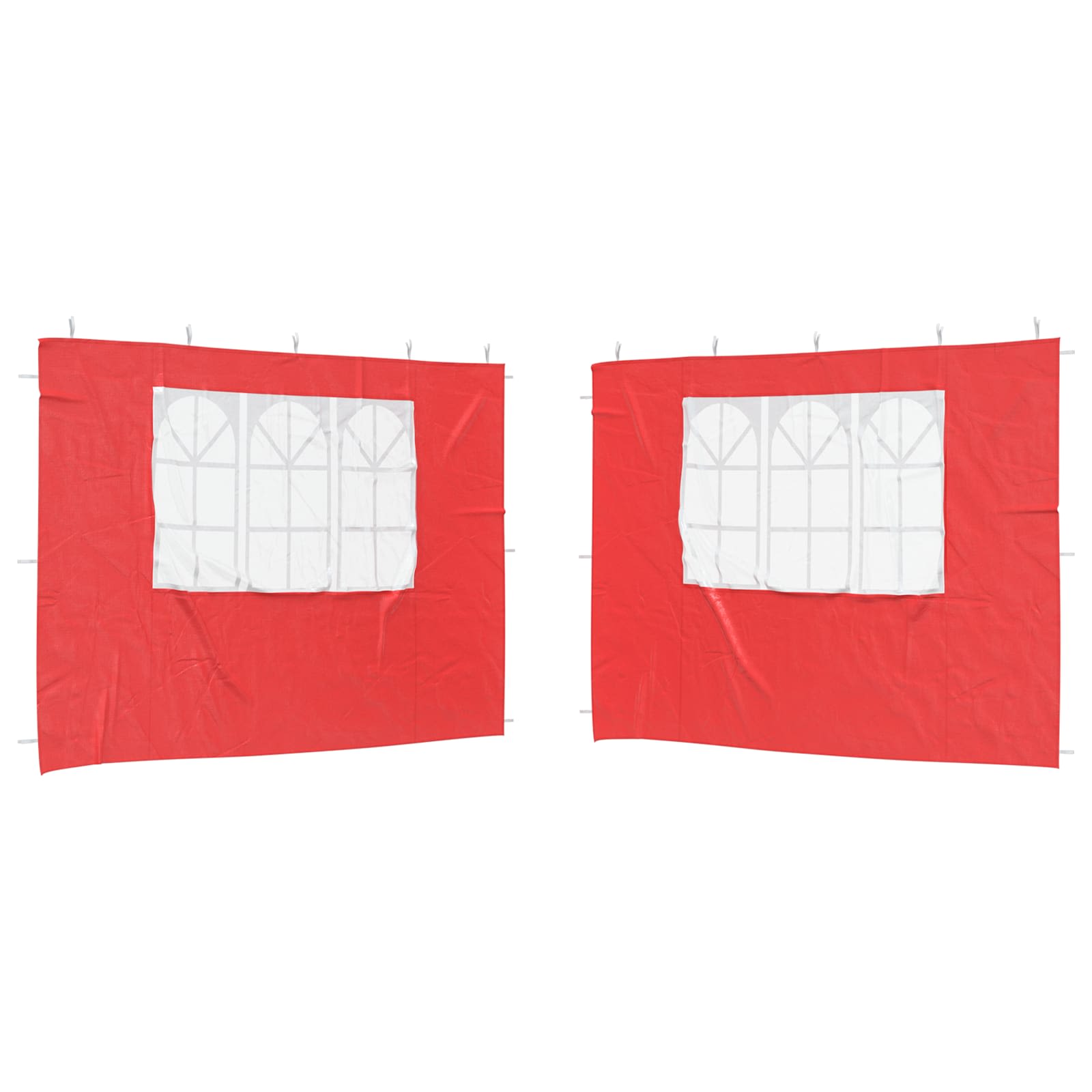 Parete per tenda da festa 2 pz 300 x 195 cm Rosso PE e Acciaio