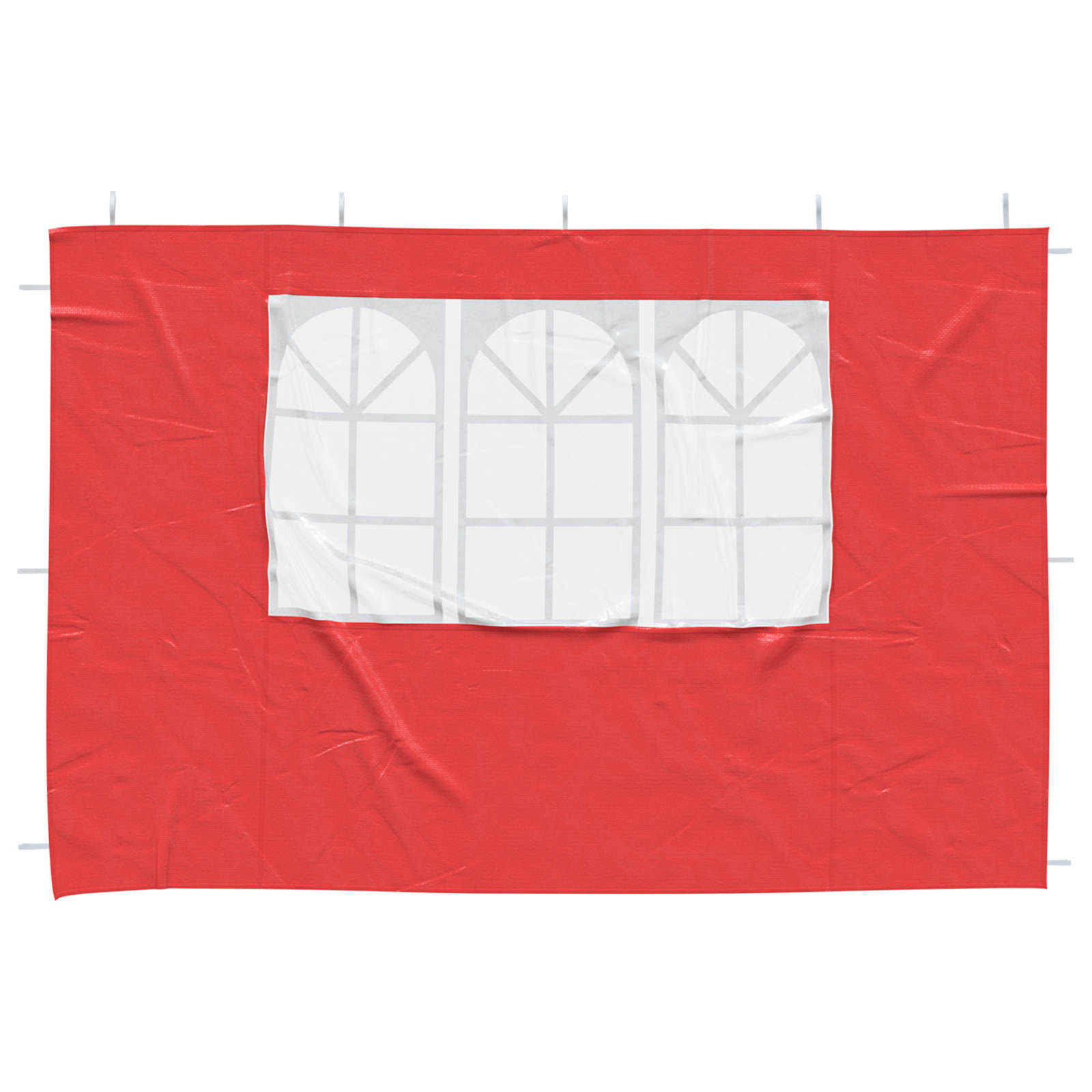 Parete per tenda da festa 2 pz 300 x 195 cm Rosso PE e Acciaio