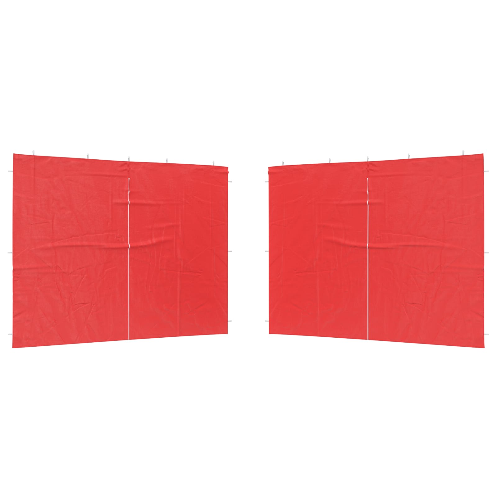 Parete per tenda da festa 2 pz 300 x 195 cm Rosso PE e Acciaio