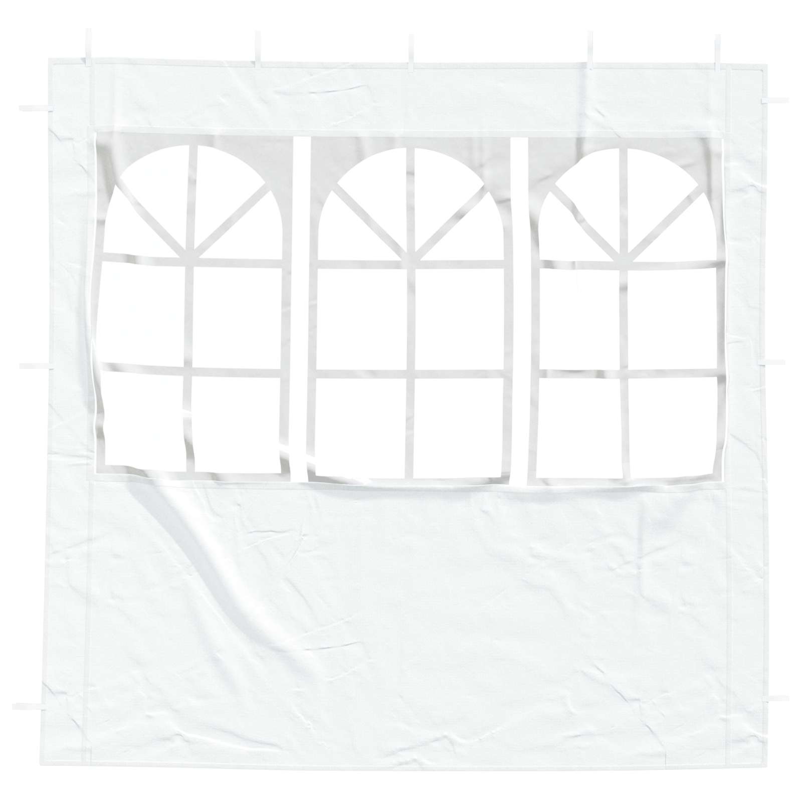 Parete per tenda da festa 2 pz 200 x 195 cm Bianco PE e Acciaio