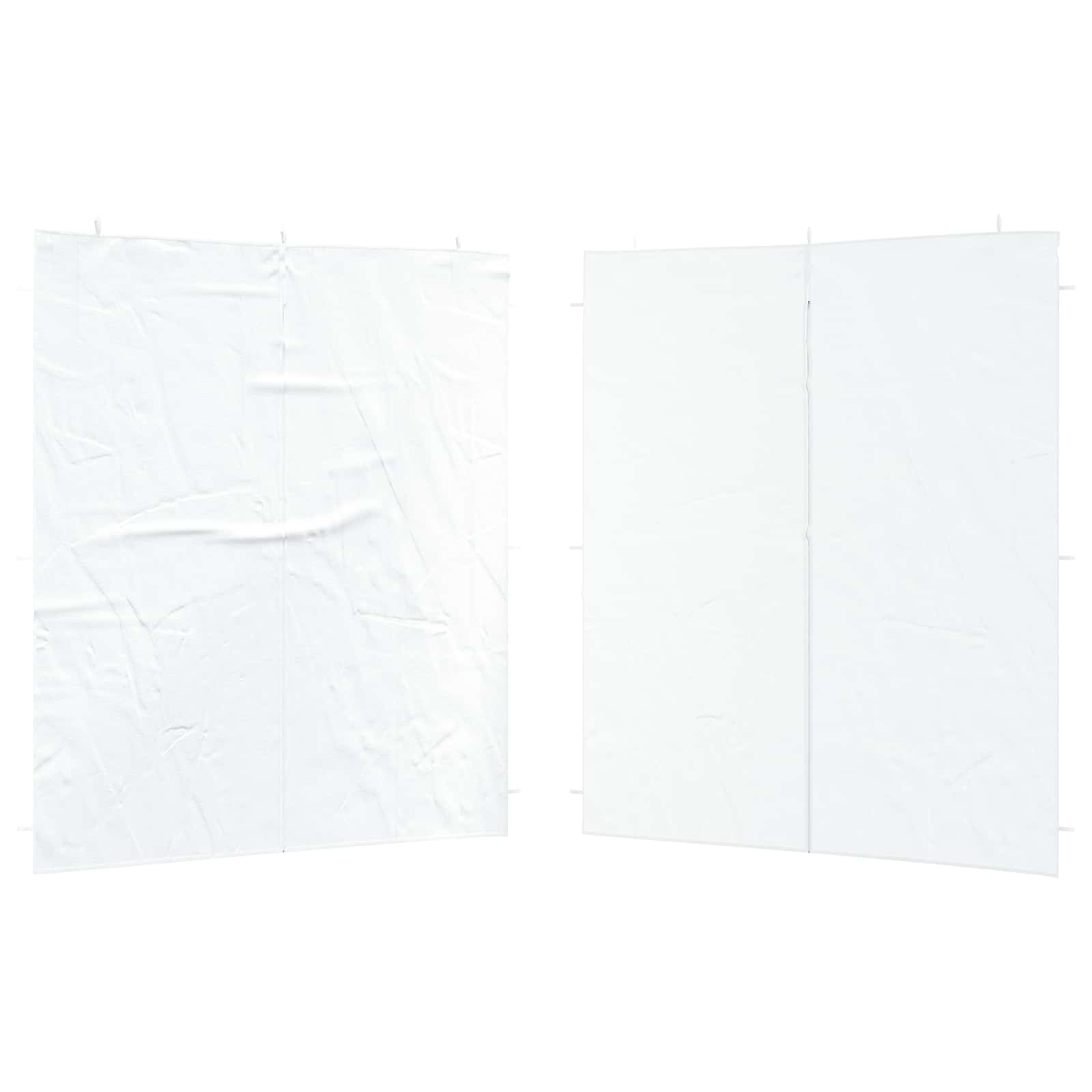 Parete per tenda da festa 2 pz 200 x 195 cm Bianco PE e Acciaio