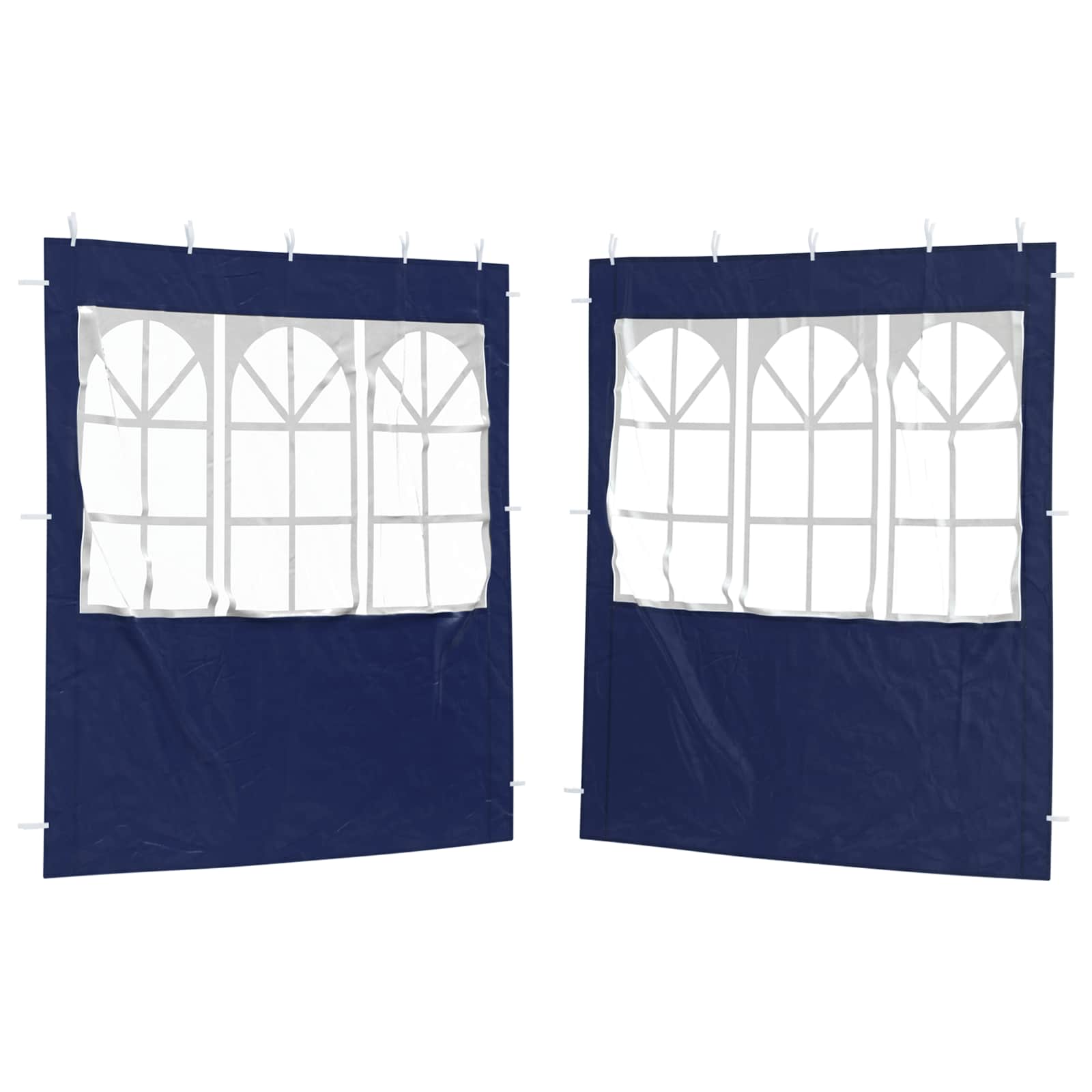 Parete per tenda da festa 2 pz 200 x 195 cm Blu PE e Acciaio
