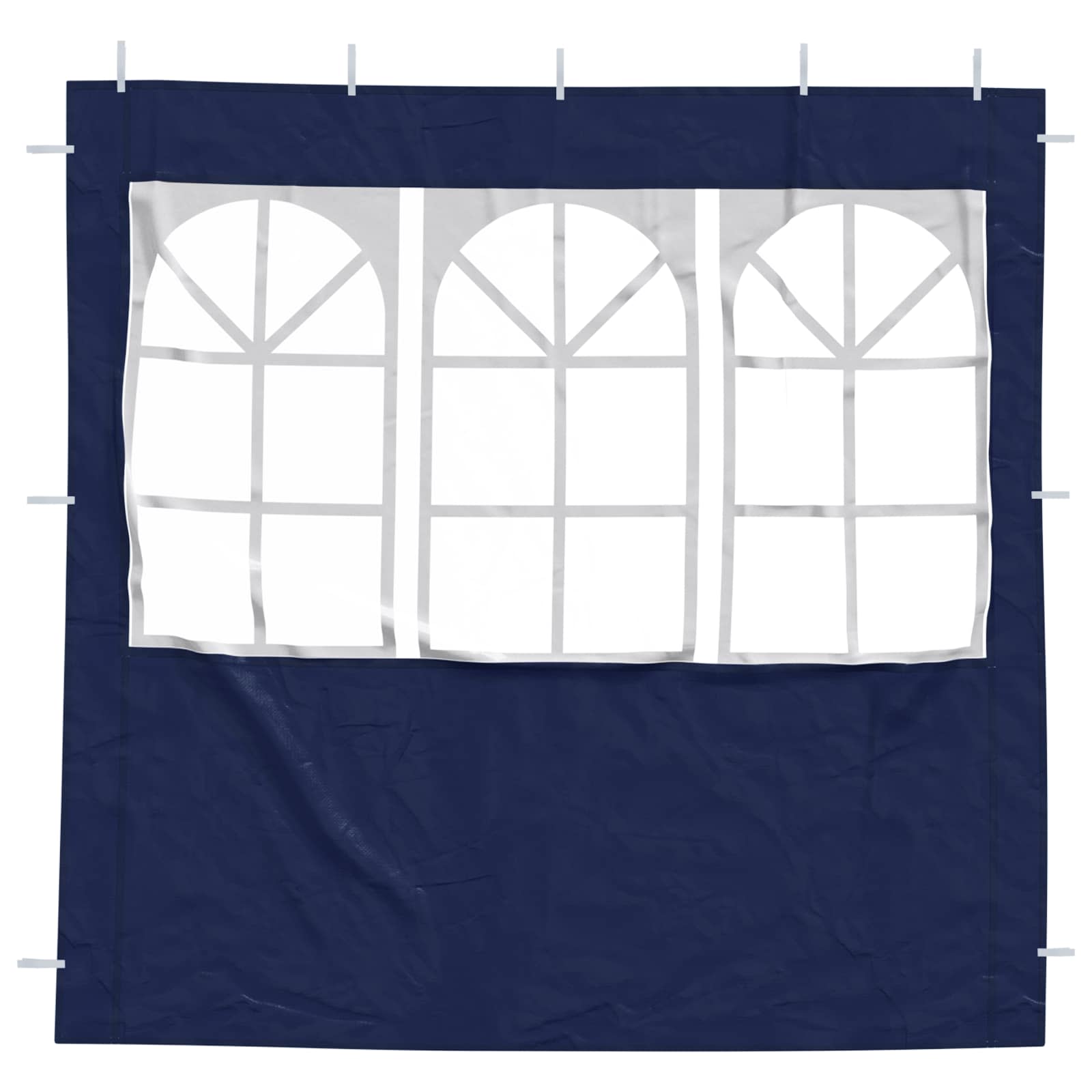 Parete per tenda da festa 2 pz 200 x 195 cm Blu PE e Acciaio