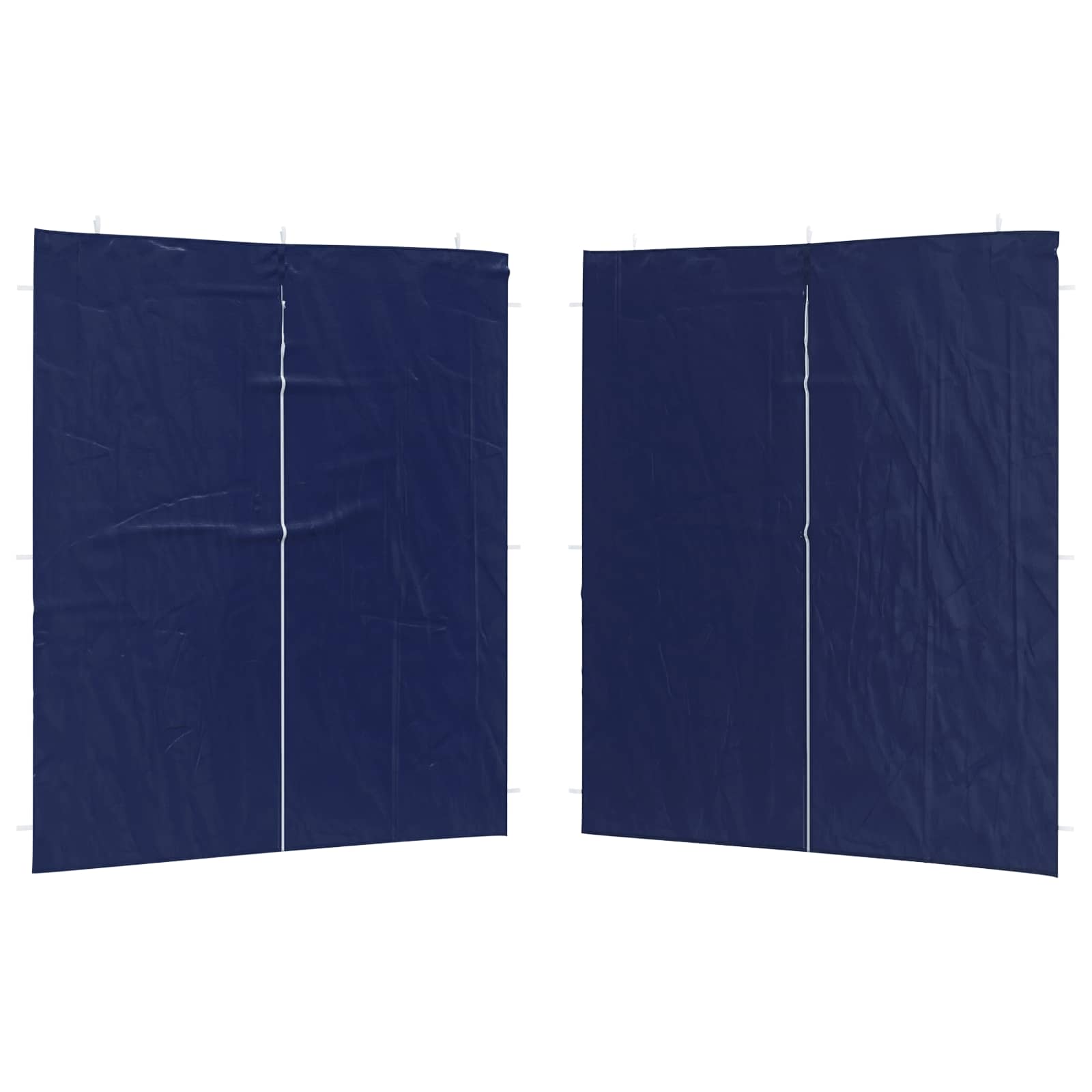 Parete per tenda da festa 2 pz 200 x 195 cm Blu PE e Acciaio