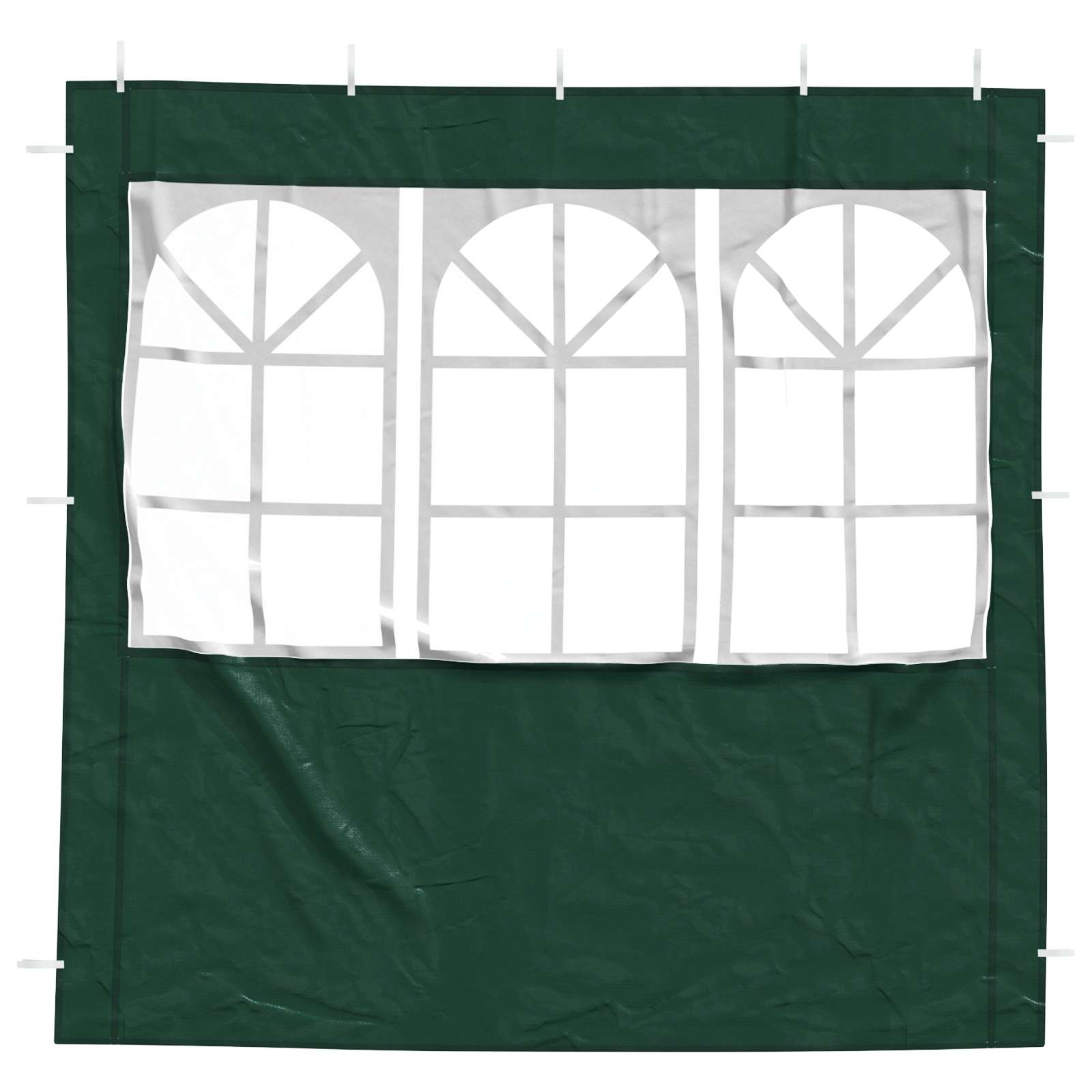 Parete per tenda da festa 2 pz 200 x 195 cm Verde PE e Acciaio
