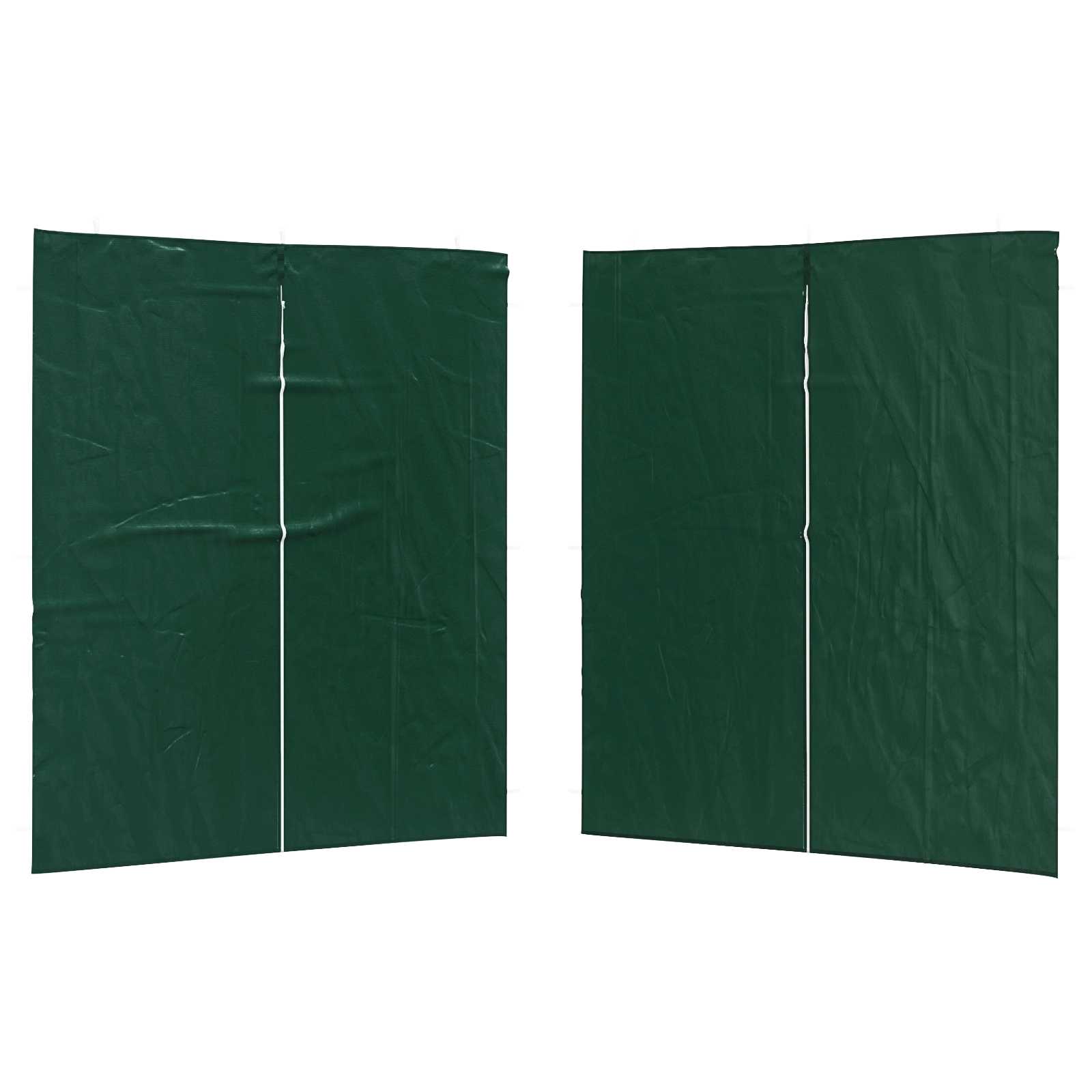 Parete per tenda da festa 2 pz 200 x 195 cm Verde PE e Acciaio