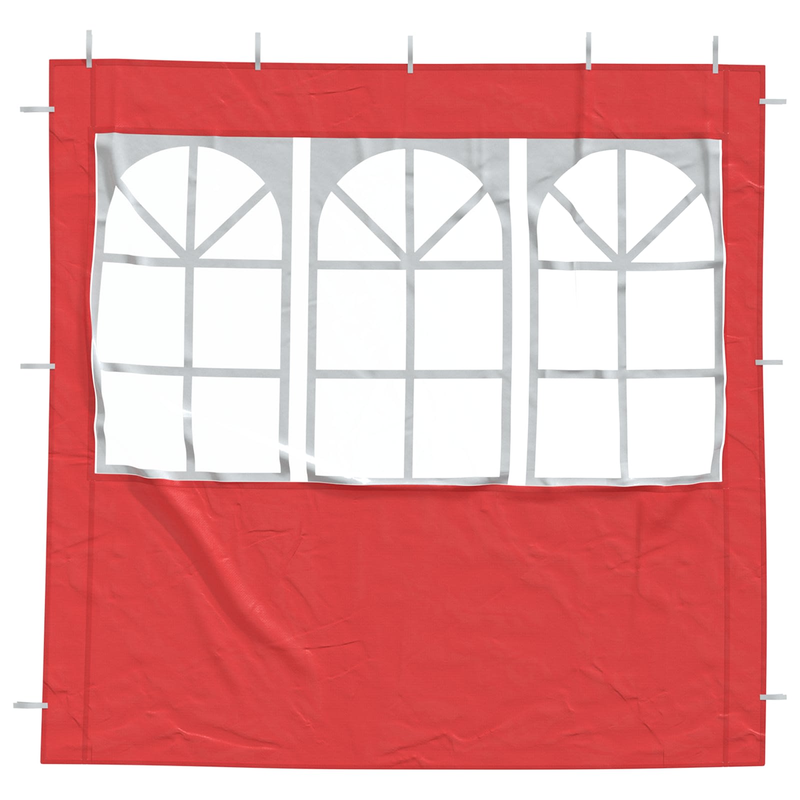 Parete per tenda da festa 2 pz 200 x 195 cm Rosso PE e Acciaio