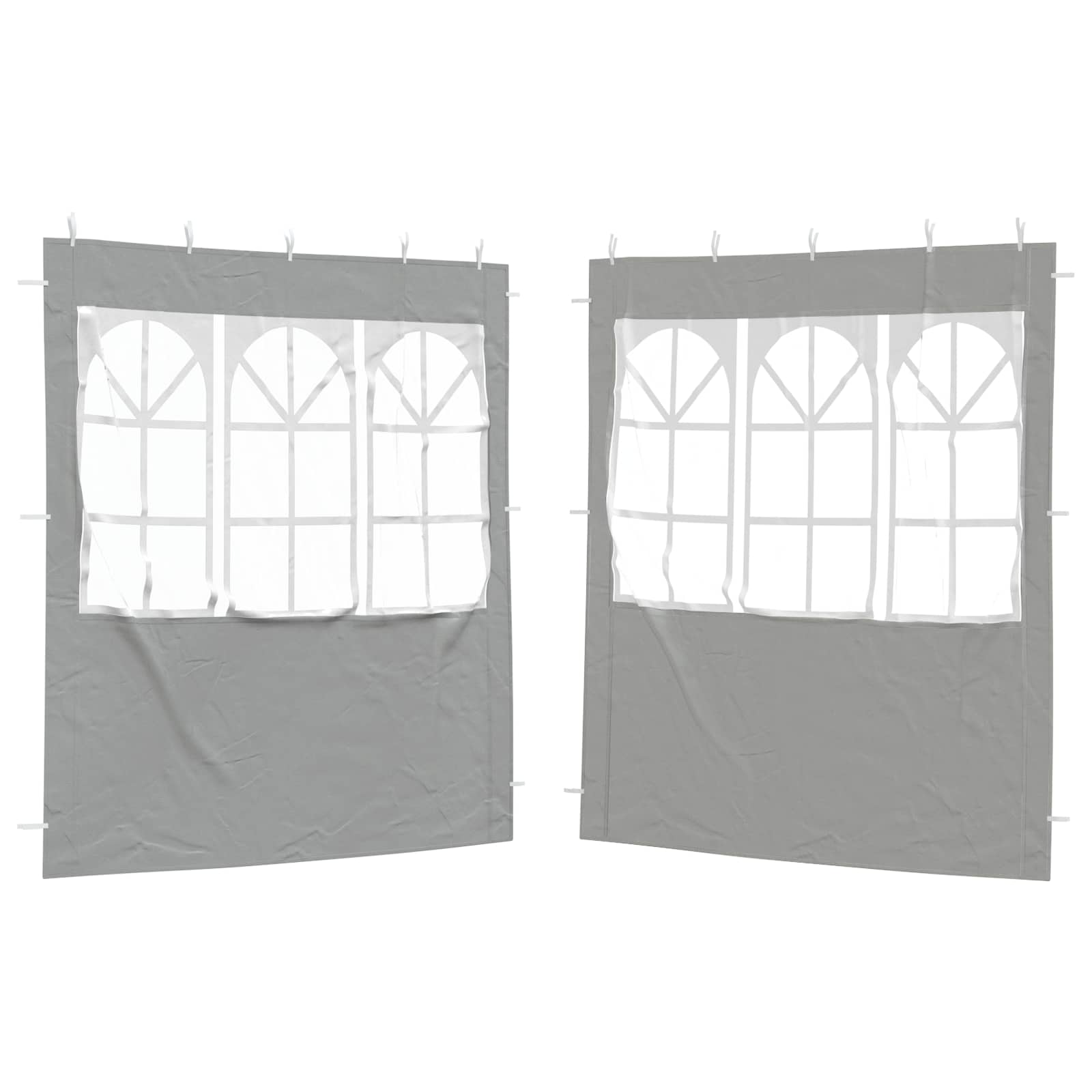 Parete per tenda da festa 2 pz 200 x 195 cm Grigio Chiaro