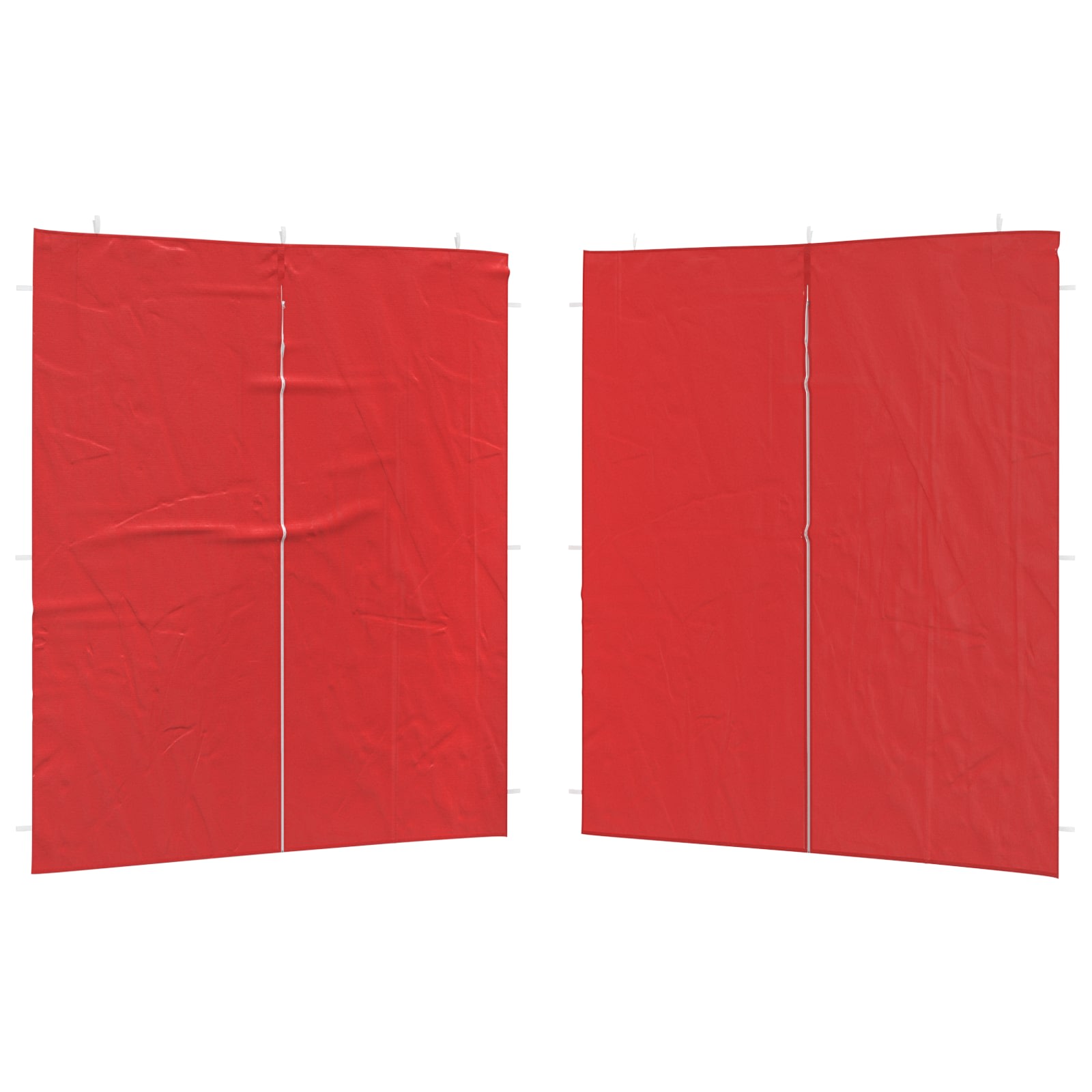 Parete per tenda da festa 2 pz 200 x 195 cm Rosso PE e Acciaio