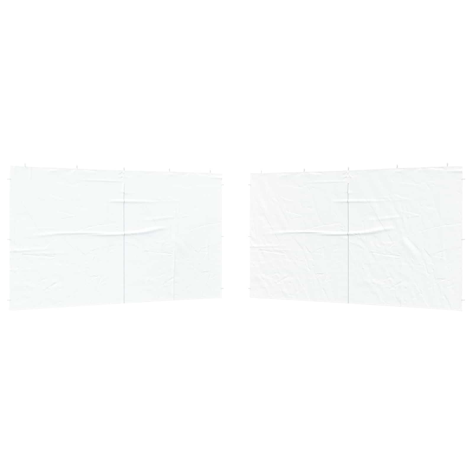 Parete per tenda da festa 2 pz 400 x 195 cm Bianco PE e Acciaio