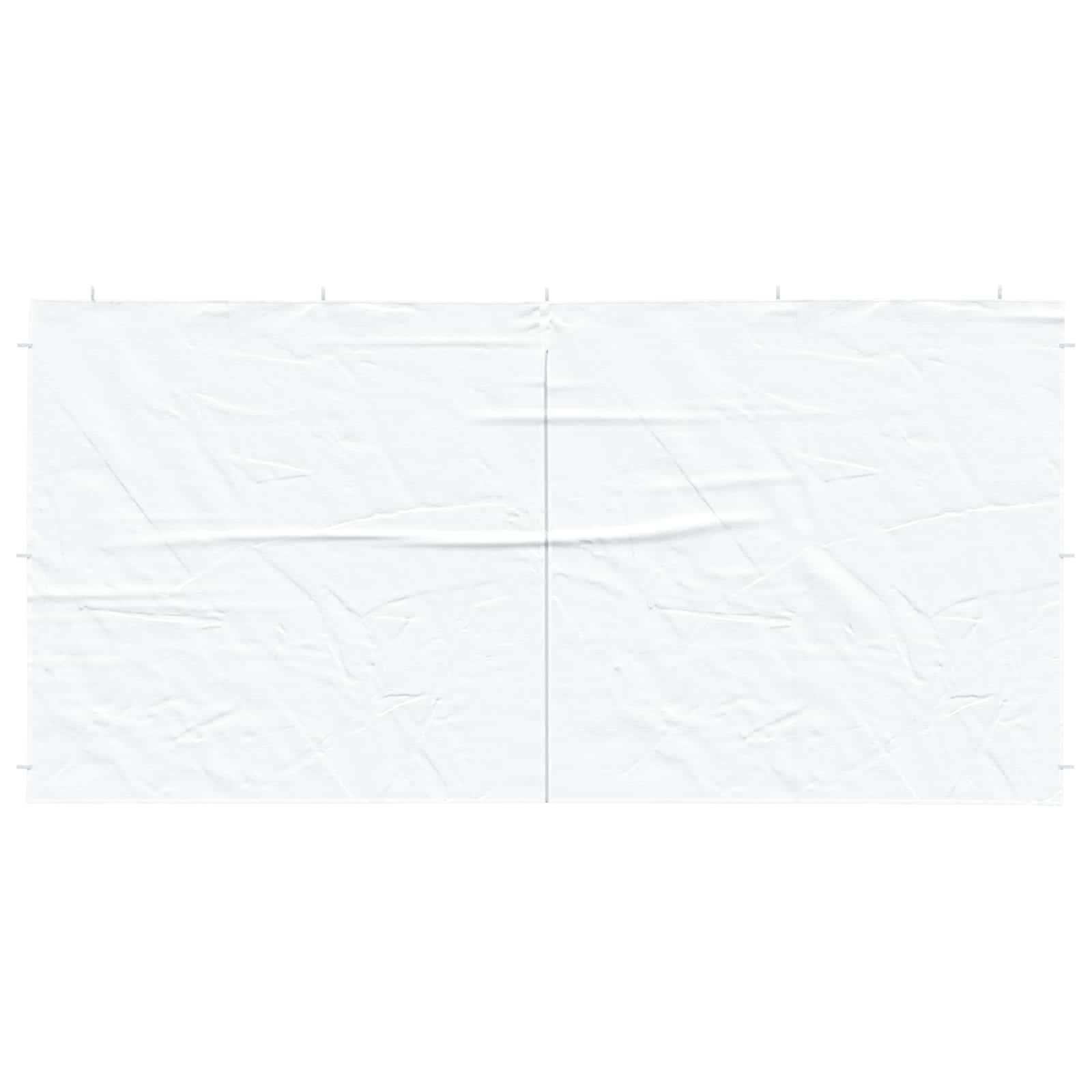 Parete per tenda da festa 2 pz 400 x 195 cm Bianco PE e Acciaio