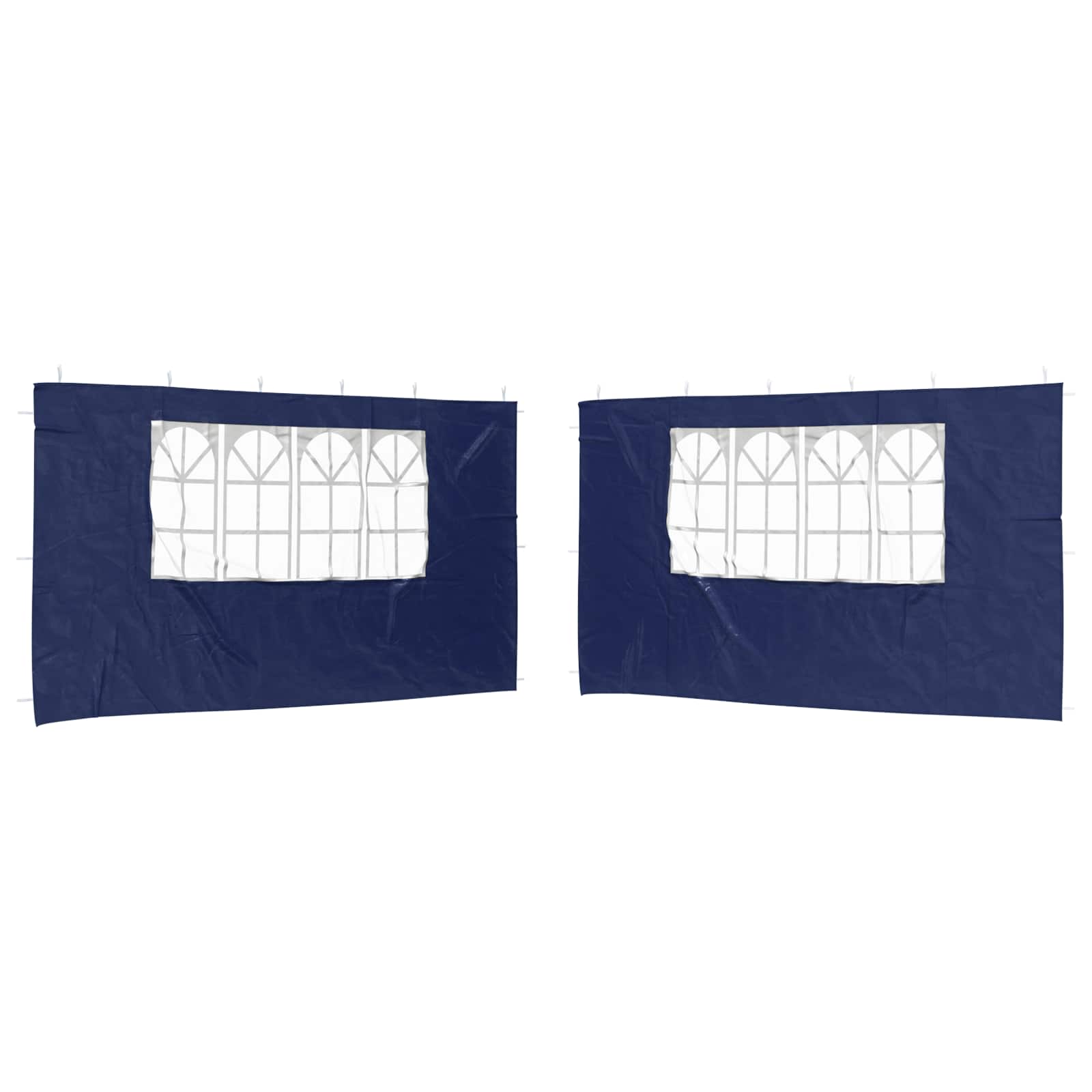 Parete per tenda da festa 2 pz 400 x 195 cm Blu PE e Acciaio