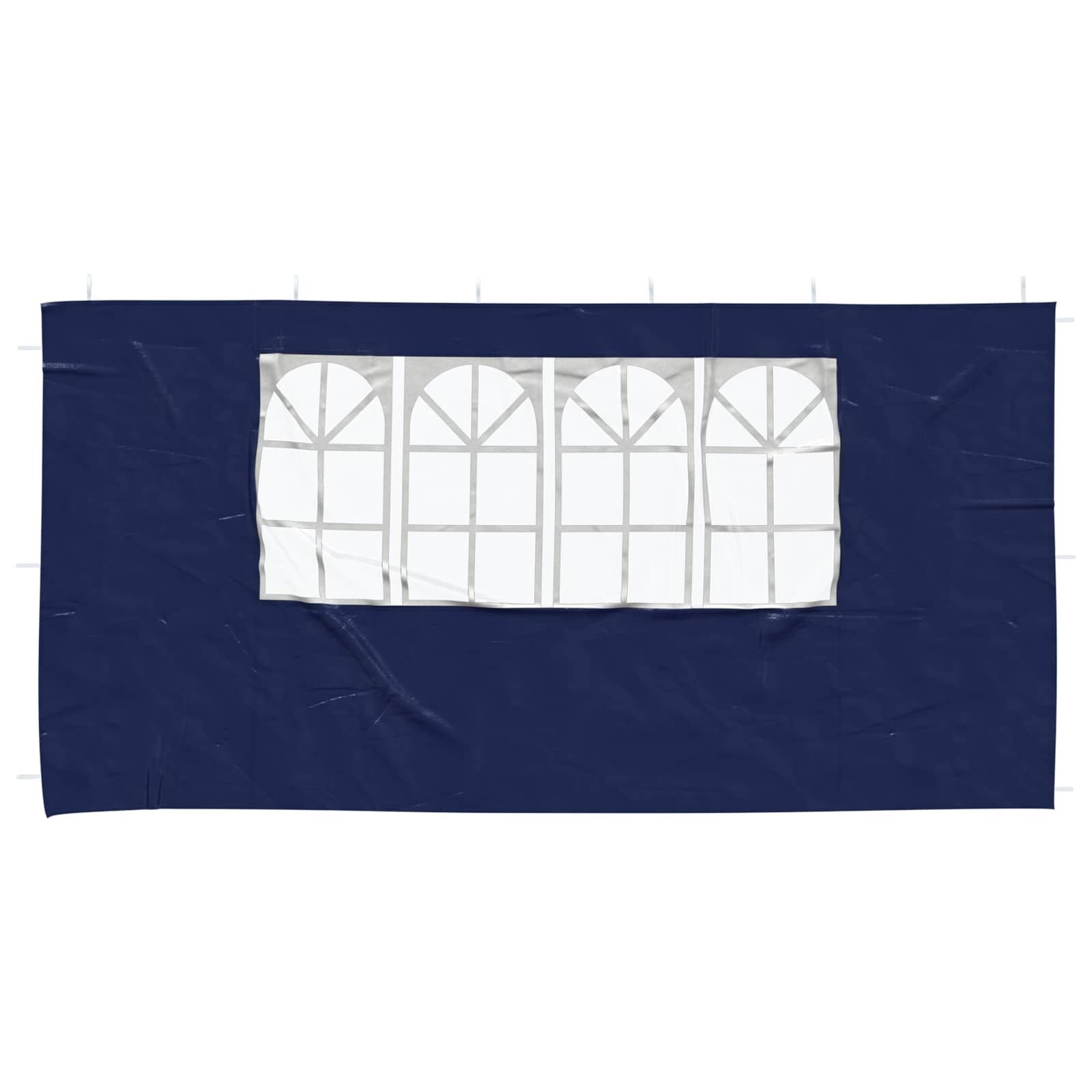 Parete per tenda da festa 2 pz 400 x 195 cm Blu PE e Acciaio