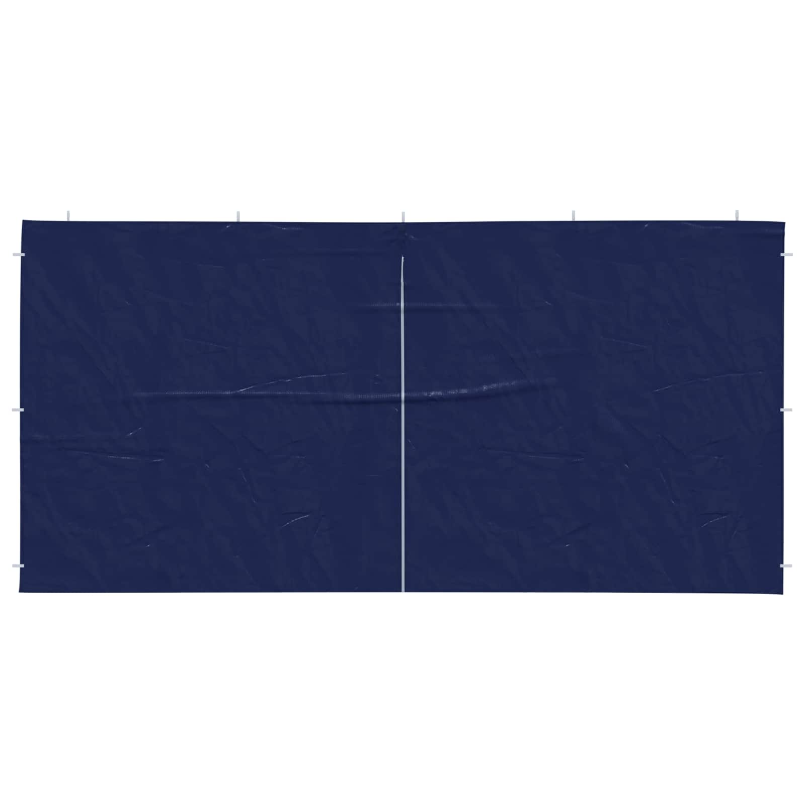 Parete per tenda da festa 2 pz 400 x 195 cm Blu PE e Acciaio
