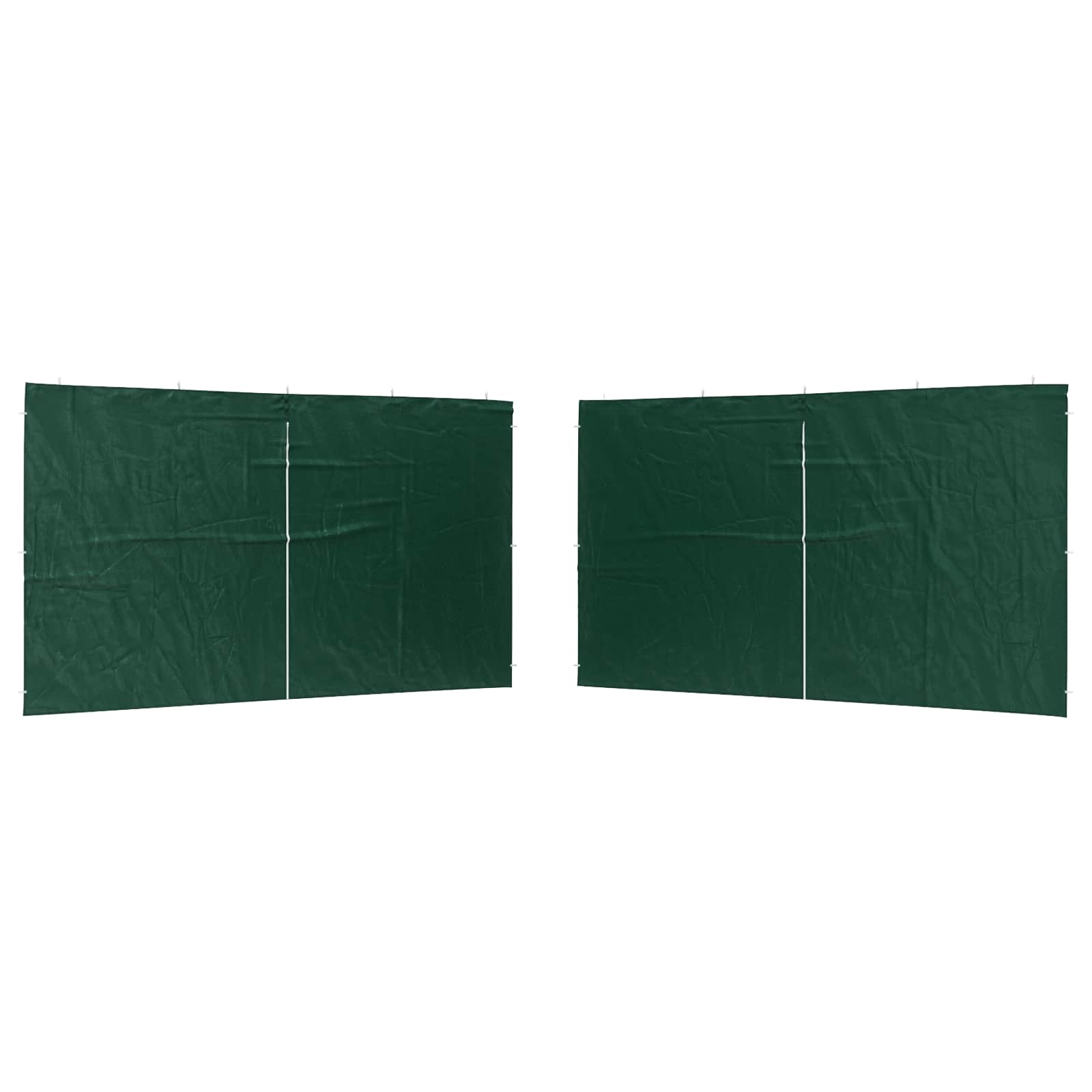 Parete per tenda da festa 2 pz 400 x 195 cm Verde PE e Acciaio