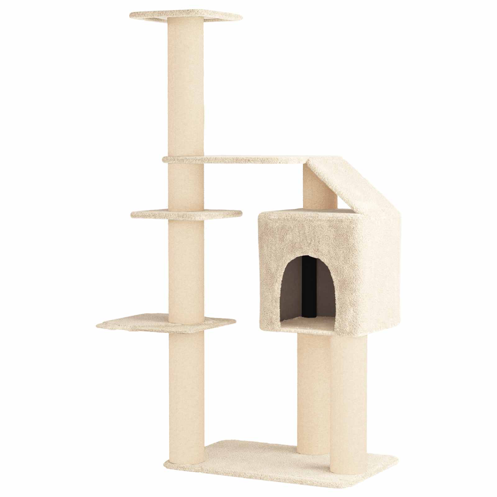 Albero per gatti con pali per graffiare in sisal Crema 183 cm