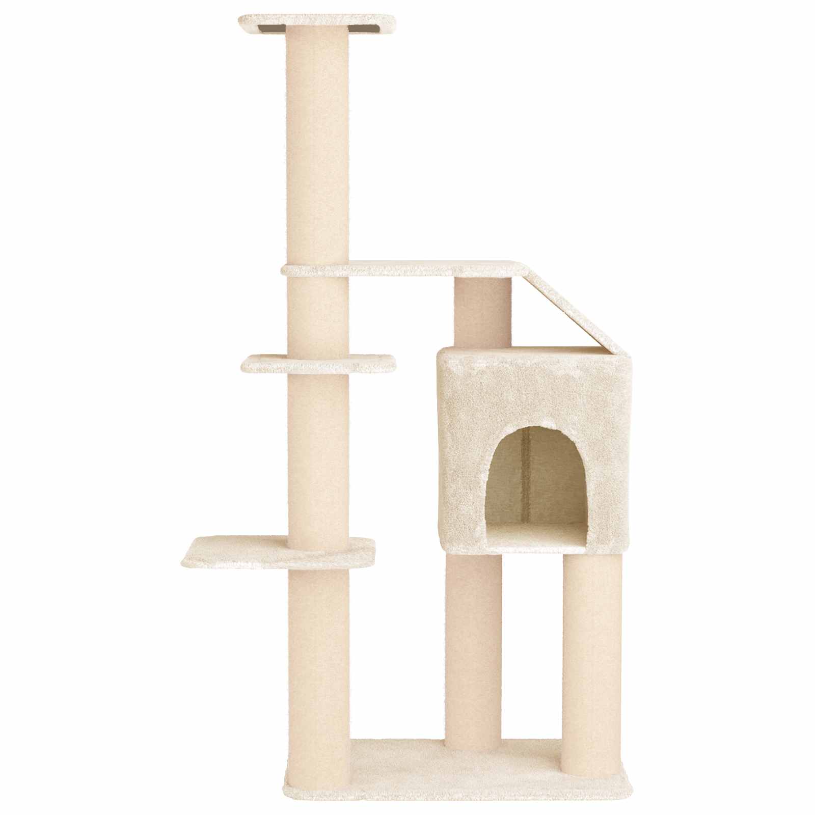 Albero per gatti con pali per graffiare in sisal Crema 183 cm