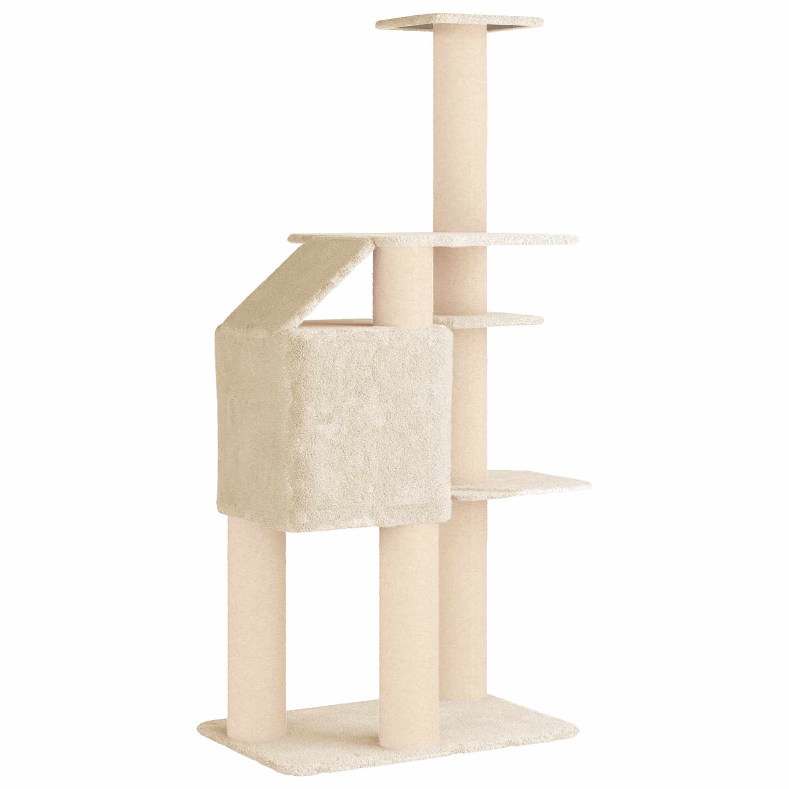Albero per gatti con pali per graffiare in sisal Crema 183 cm