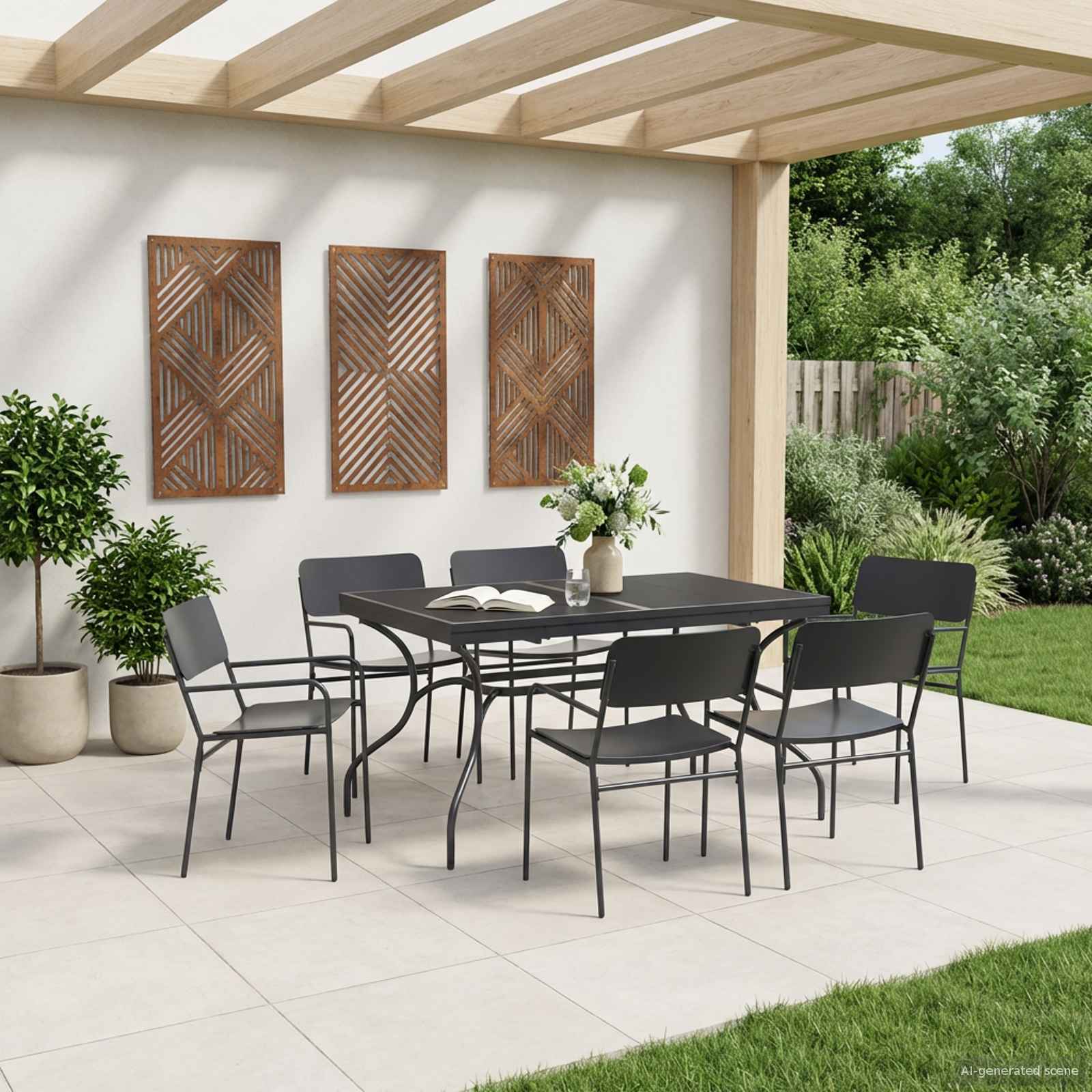 Tavolo da Pranzo Estensibile in Rete Antracite 212 x 90 x 76 cm